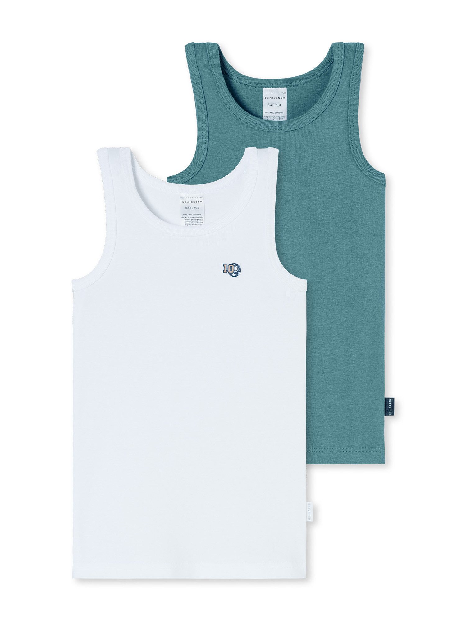 Schiesser Unterhemd Fine Rib MP (2-St) Achselhemd, Tanktop, Unterziehshirt