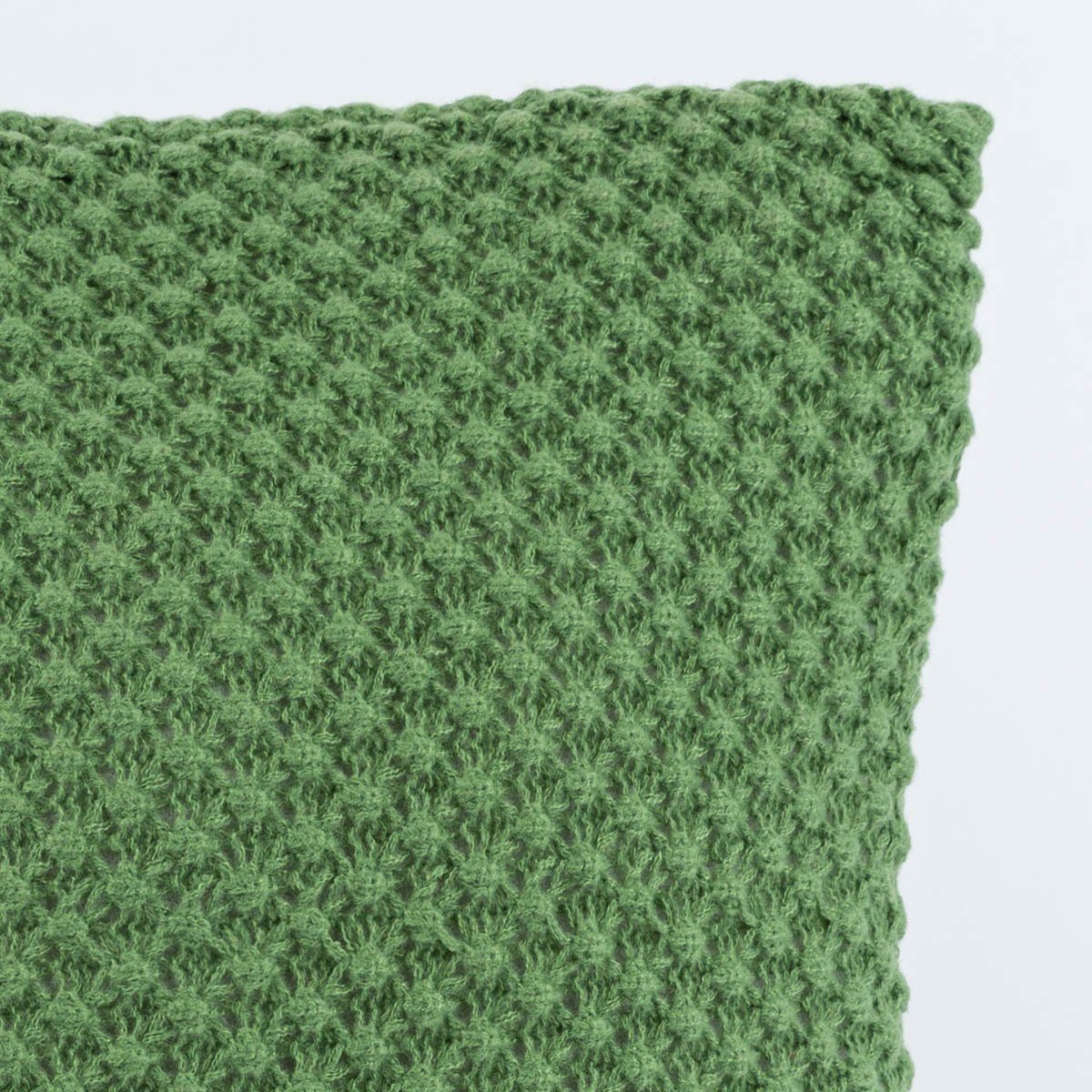 LEBEN. Kissen Perlmuster Dekokissen Deko 40x40cm Wolle grün SCHÖNER aus einfarbig