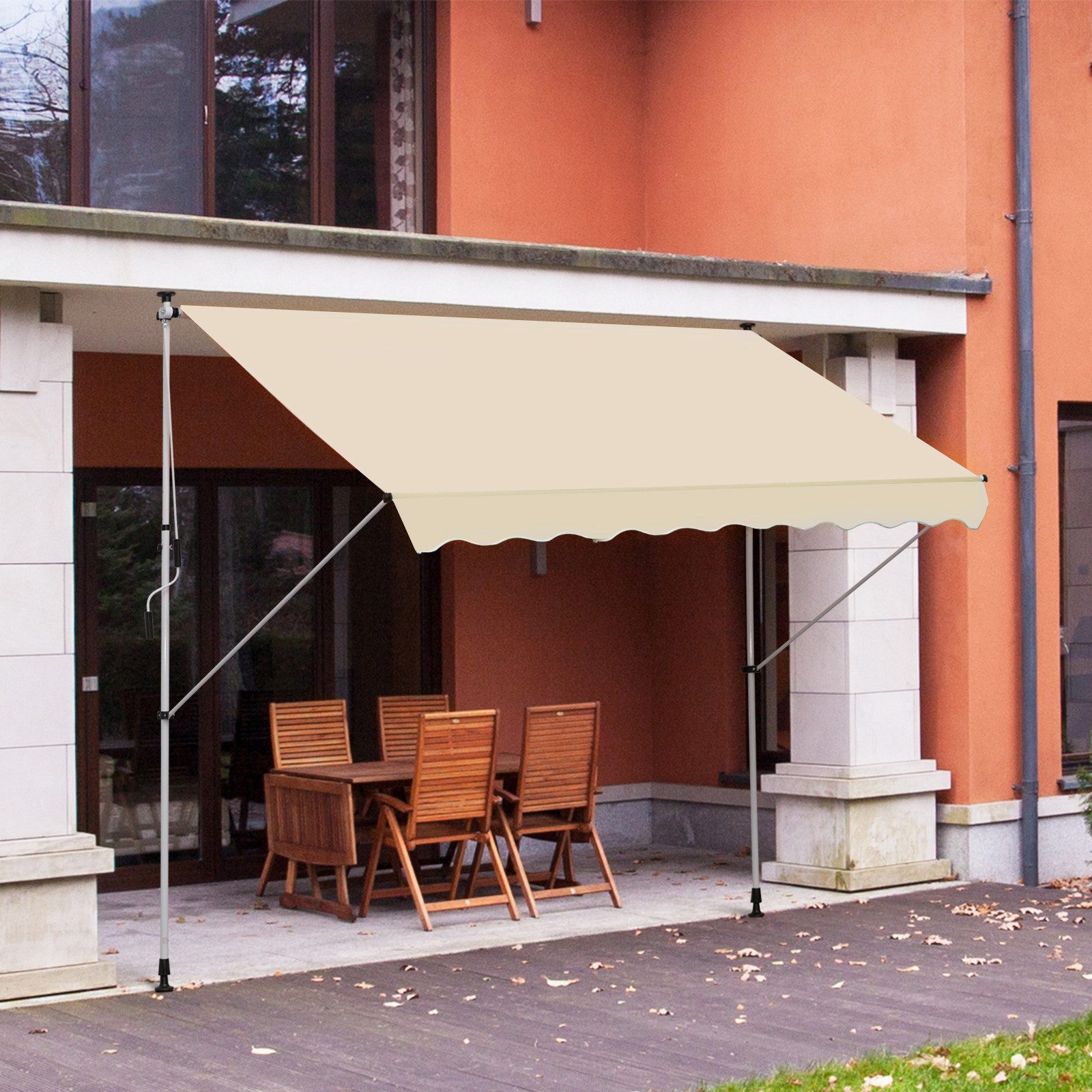 Outsunny Markise mit Handkurbel, Höhenverstellbar, Sonnenschutz günstig online kaufen