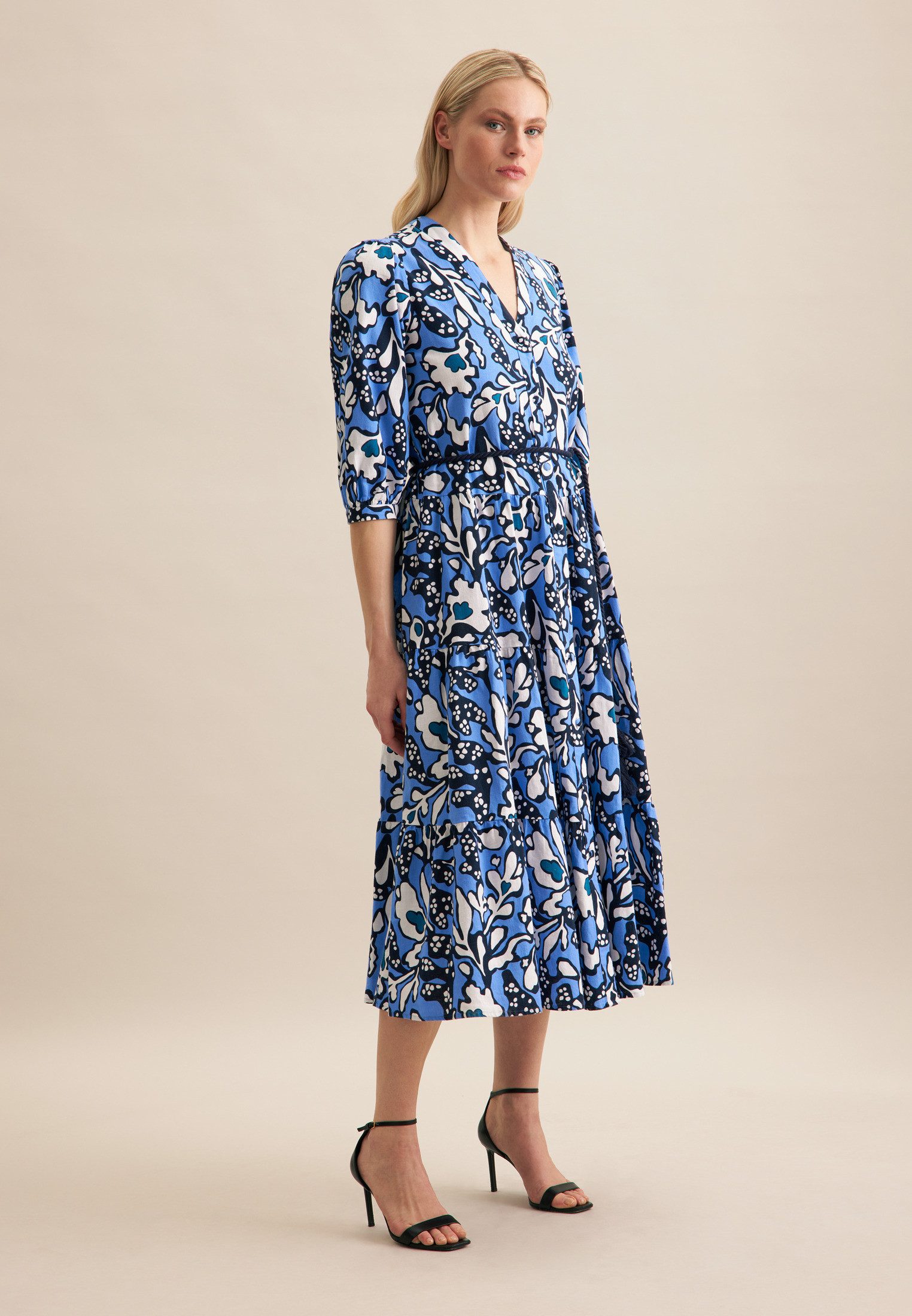 seidensticker Sommerkleid Schwarze Rose 7/8-Arm V-Neck günstig online kaufen