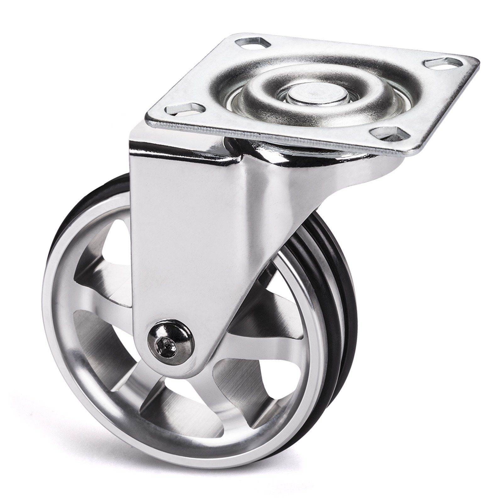 SO-TECH® Möbelrolle Design Möbelrolle BOBBY Ø 75 mm Aluminiumrad Tragkraft bis 5, Tragkraft bis 50 kg mit und ohne Bremse