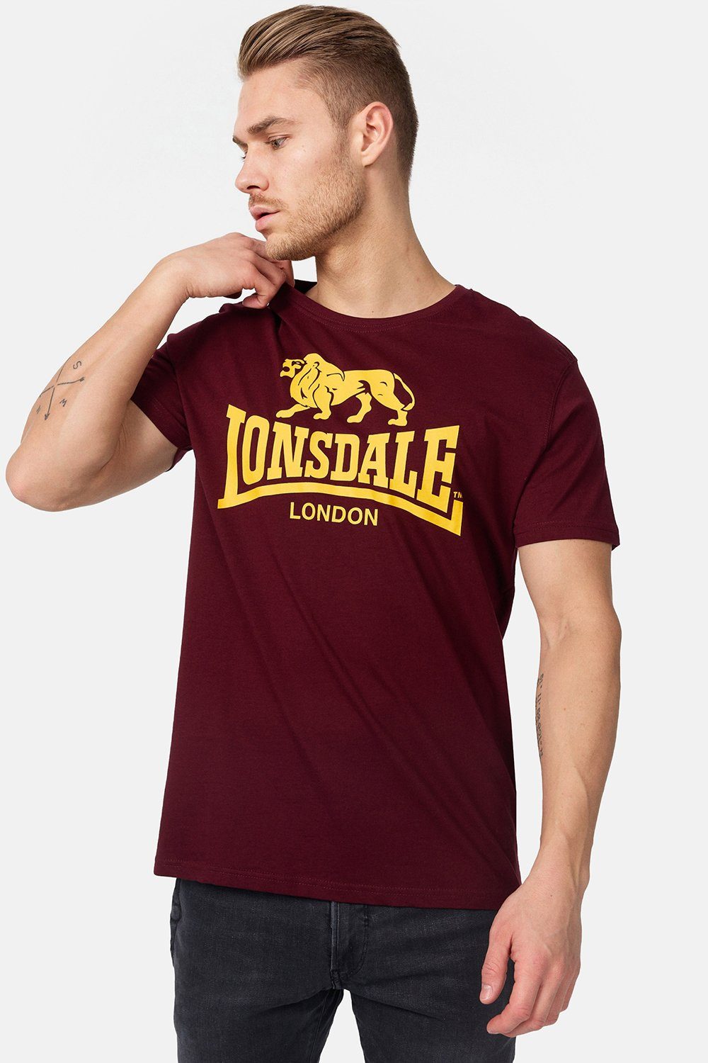 Lonsdale T-Shirt LOGO Vintage Oxblood