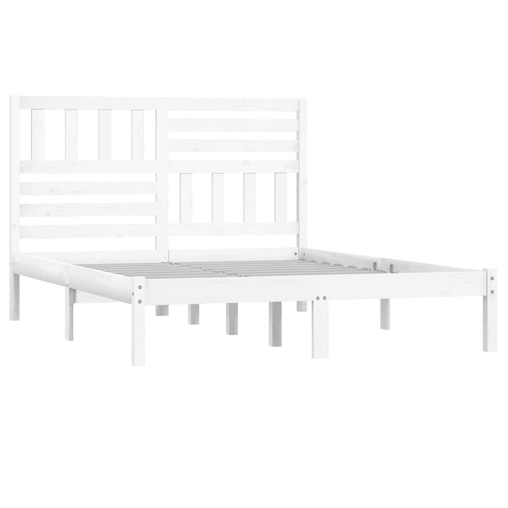 vidaXL Bett Massivholzbett Weiß Kiefer 140x200 cm