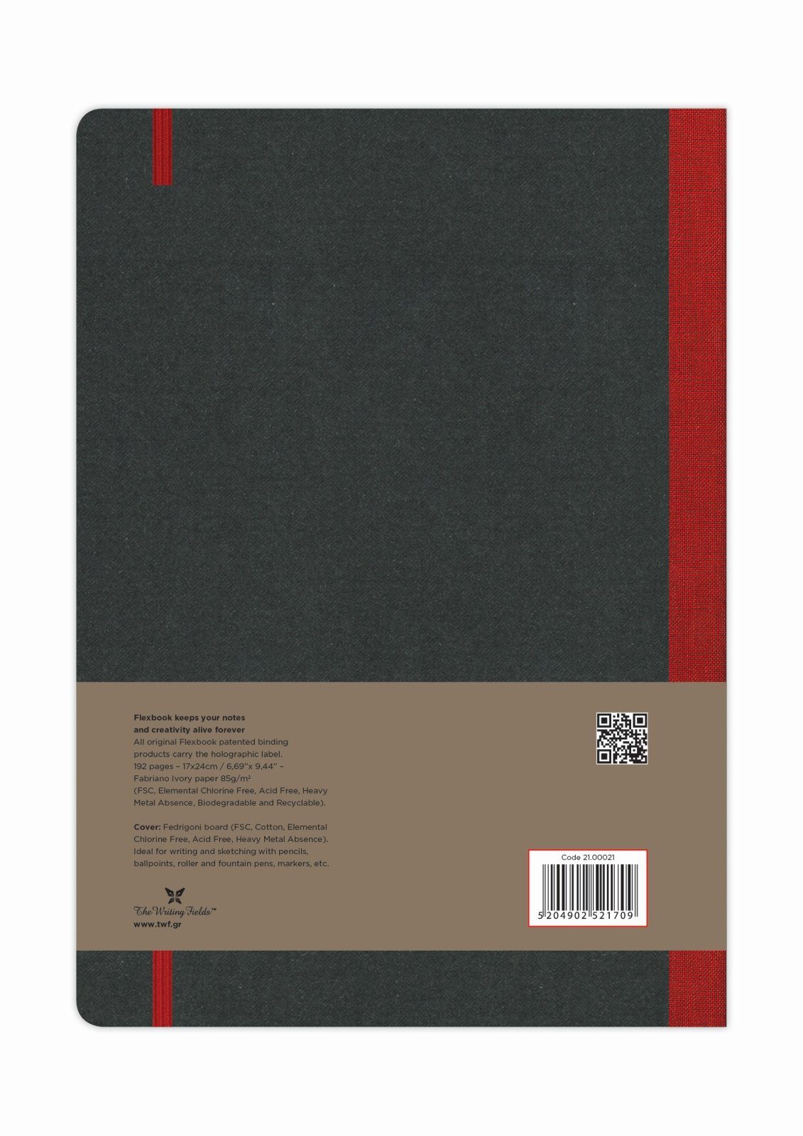 Notizbuch Liniert Notizbuch 24 blanko/linierte cm 17 Elastikband Globel mit verschied Flexbook Diary Open / Seiten Rot / Flexbook *