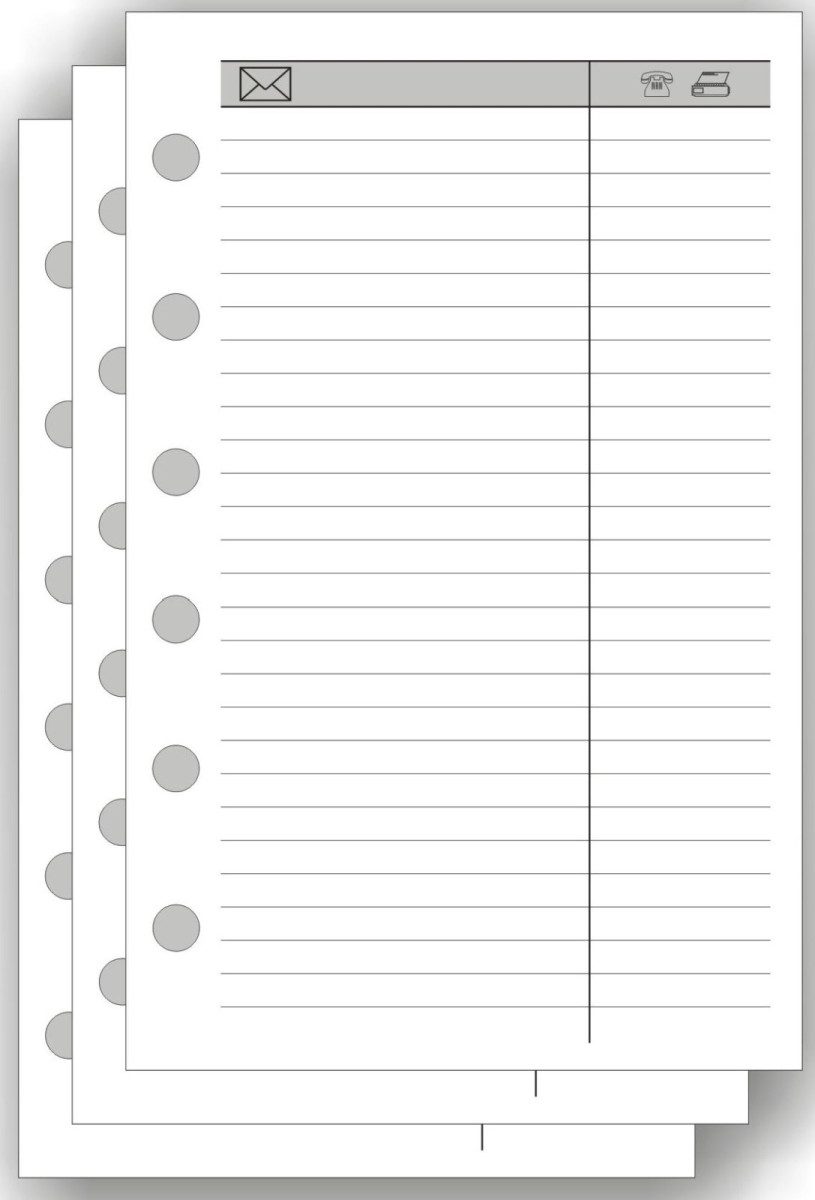 BIND Terminplaner Adresseinlage A7 Mini 80x125mm 50 Blatt