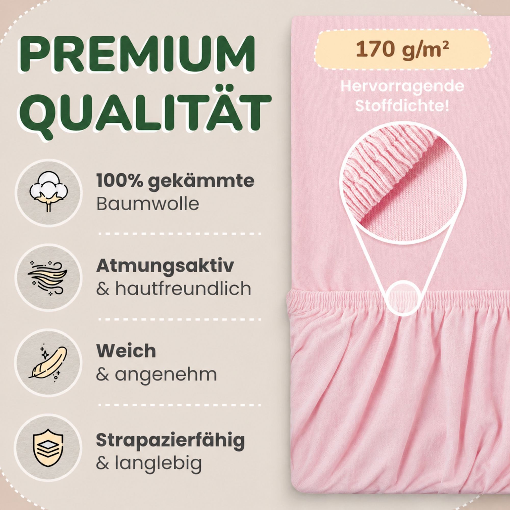 leevitex® Spannbettlaken für Kinderbetten, 1er-Set, 70 x 140 cm, Steghöhe 15 cm, Jersey, Gummizug: rundum, (1 Stück), verschiedene Farben, OEKO-TEX® STANDARD 100 zertifiziert