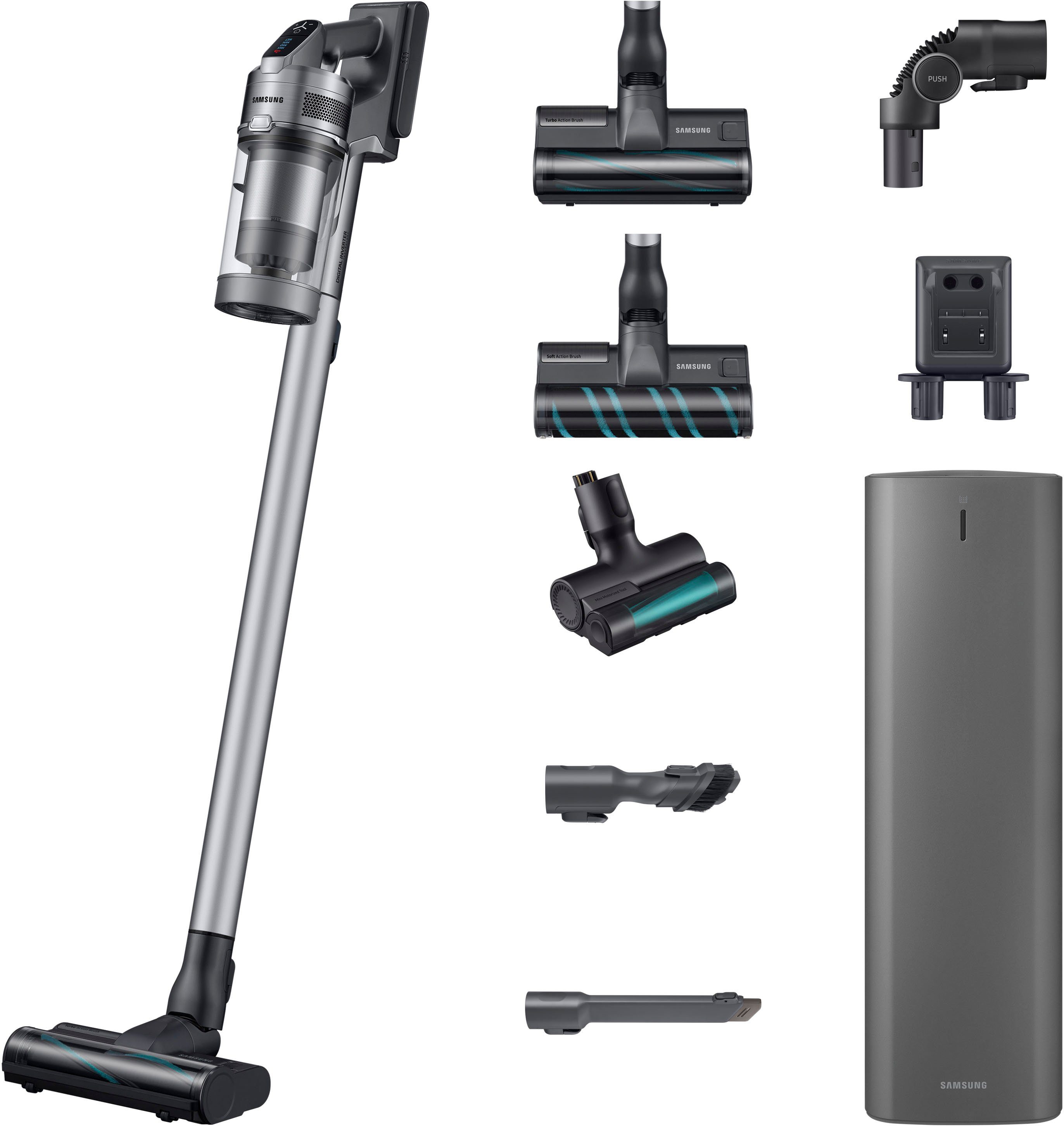 W, bestehend Clean-Station Akku-Stielstaubsauger Jet 550 und aus 75 Set VS20T7536P5/EG Samsung complete, beutellos,