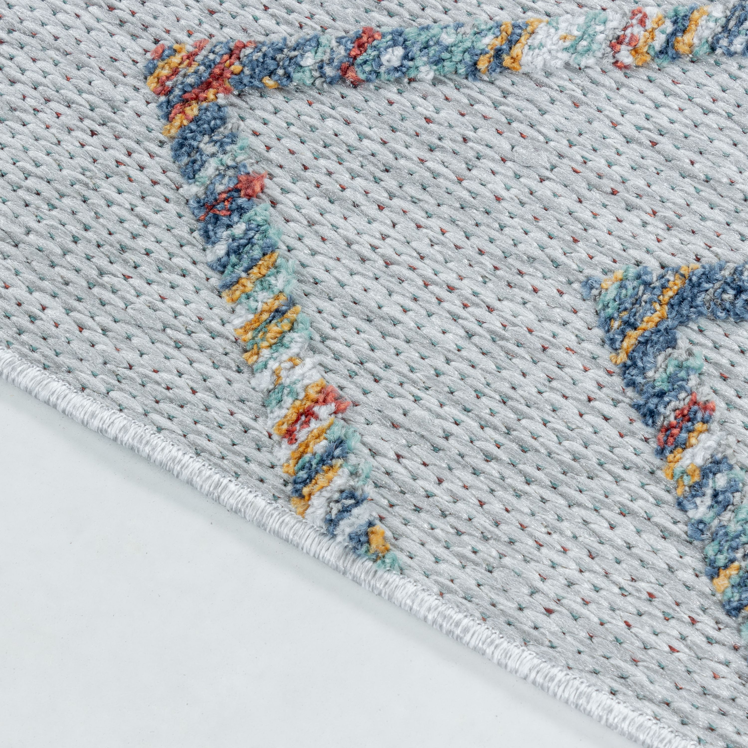 Carpettex Outdoorteppich Boho-Design, Rechteckig, Höhe: 10 mm, Outdoor Teppich Bunt 3D Boho Design für Küchen Balkon Terrasse Garten