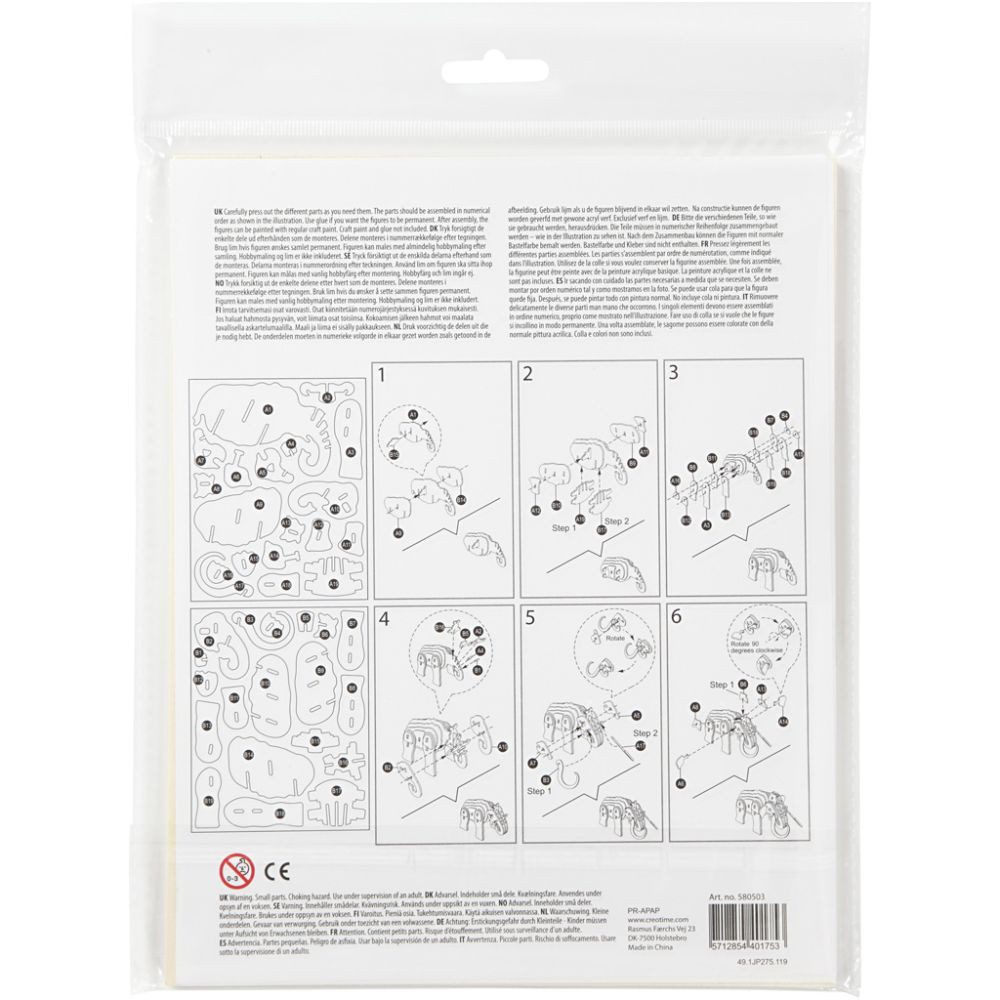 creativ company 3D-Puzzle 3D-Figuren zum Zusammensetzen, Puzzleteile