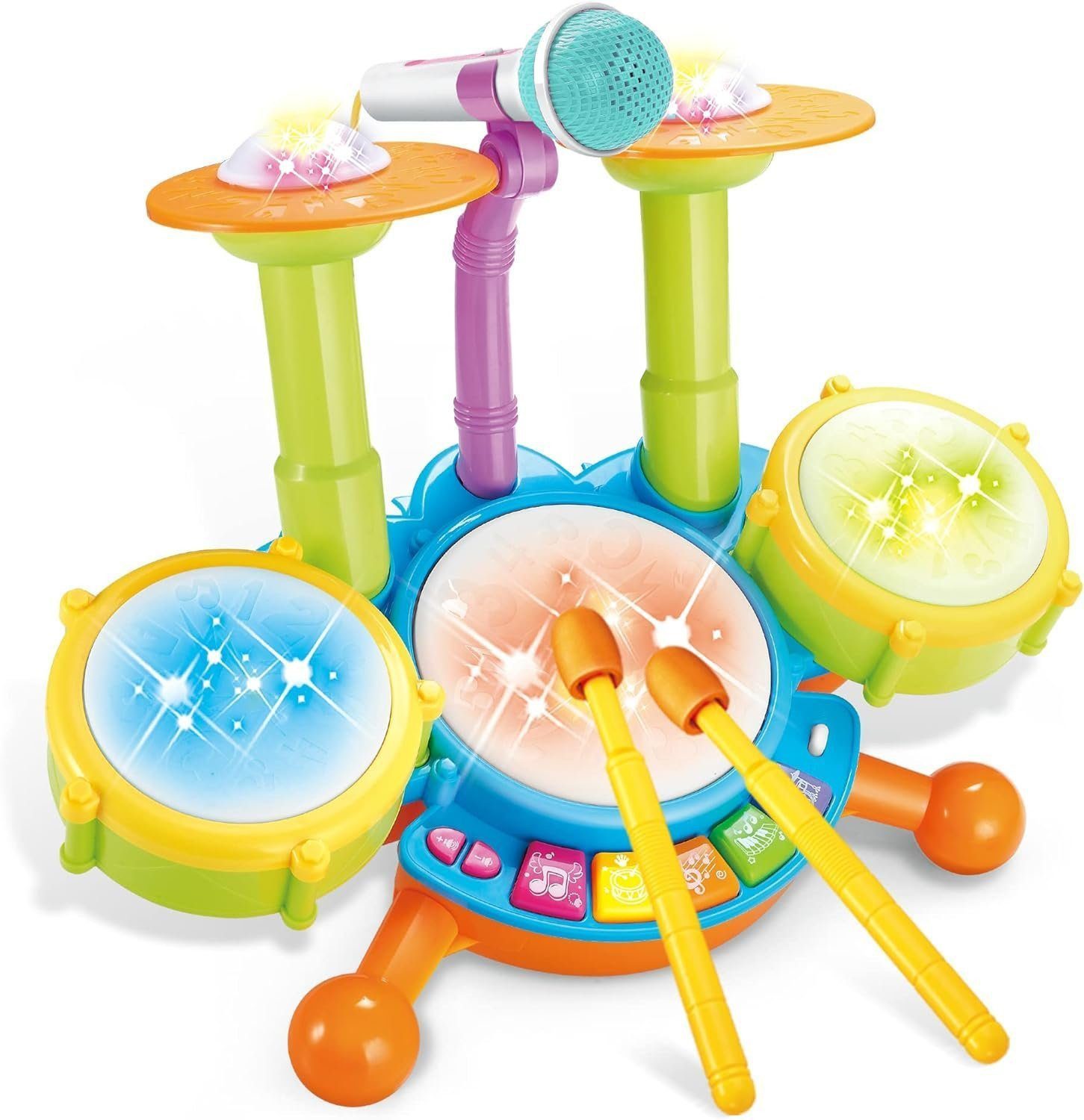 Fivejoy Spiel-Schlagzeug Early Learning Enlightenment Musik Trommel Percussion Spielzeug