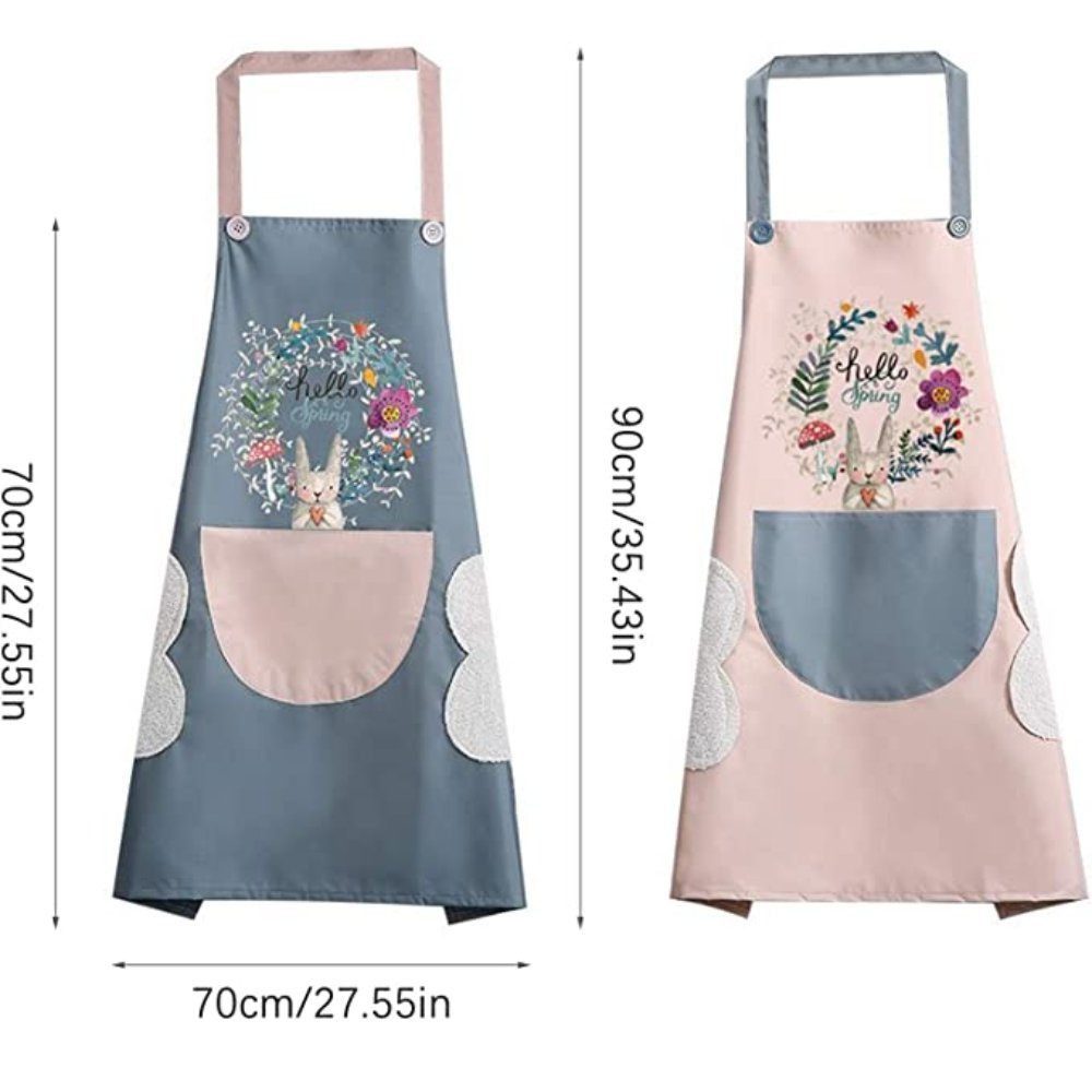 Blusmart Kochschürze 2 Stück Schürzen Frauen wasserdichte Küchenschürze mit Taschen, (Ölfeste Schürze, BBQ Schürze, Frauen Schürze, 2-tlg., Kochschürze), für Küche Garten BBQ Chef Kellner Bäcker