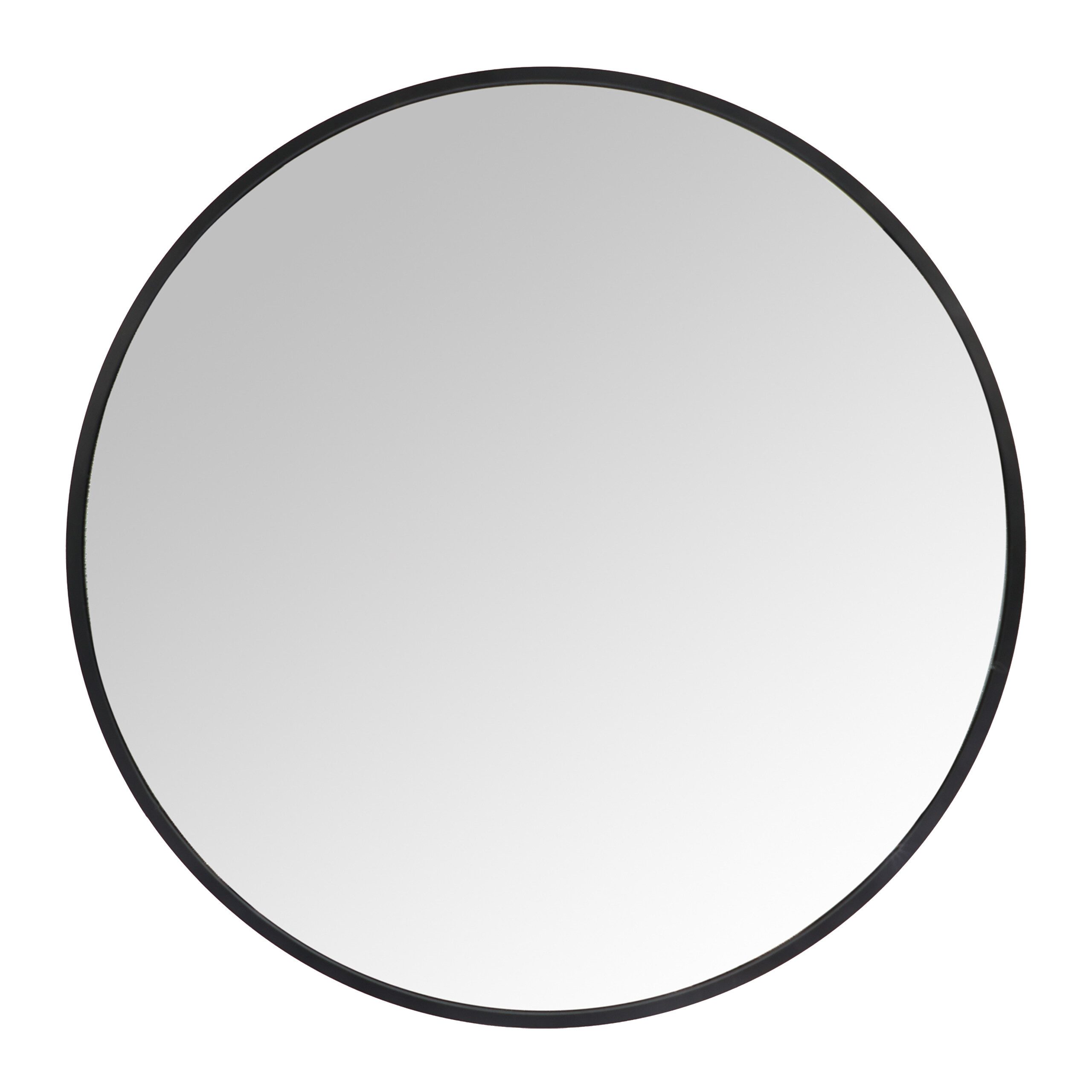 relaxdays Wandspiegel Runder Spiegel, schwarz