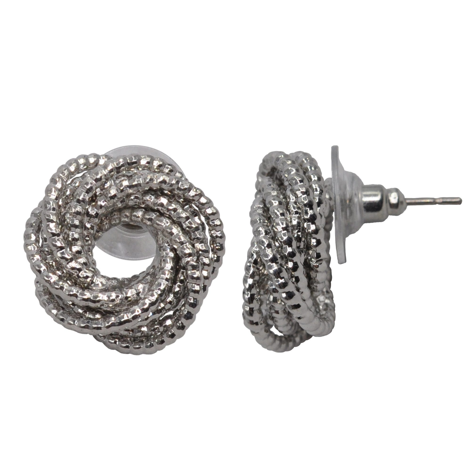 Paar Ohrstecker Metall glanz Ringe