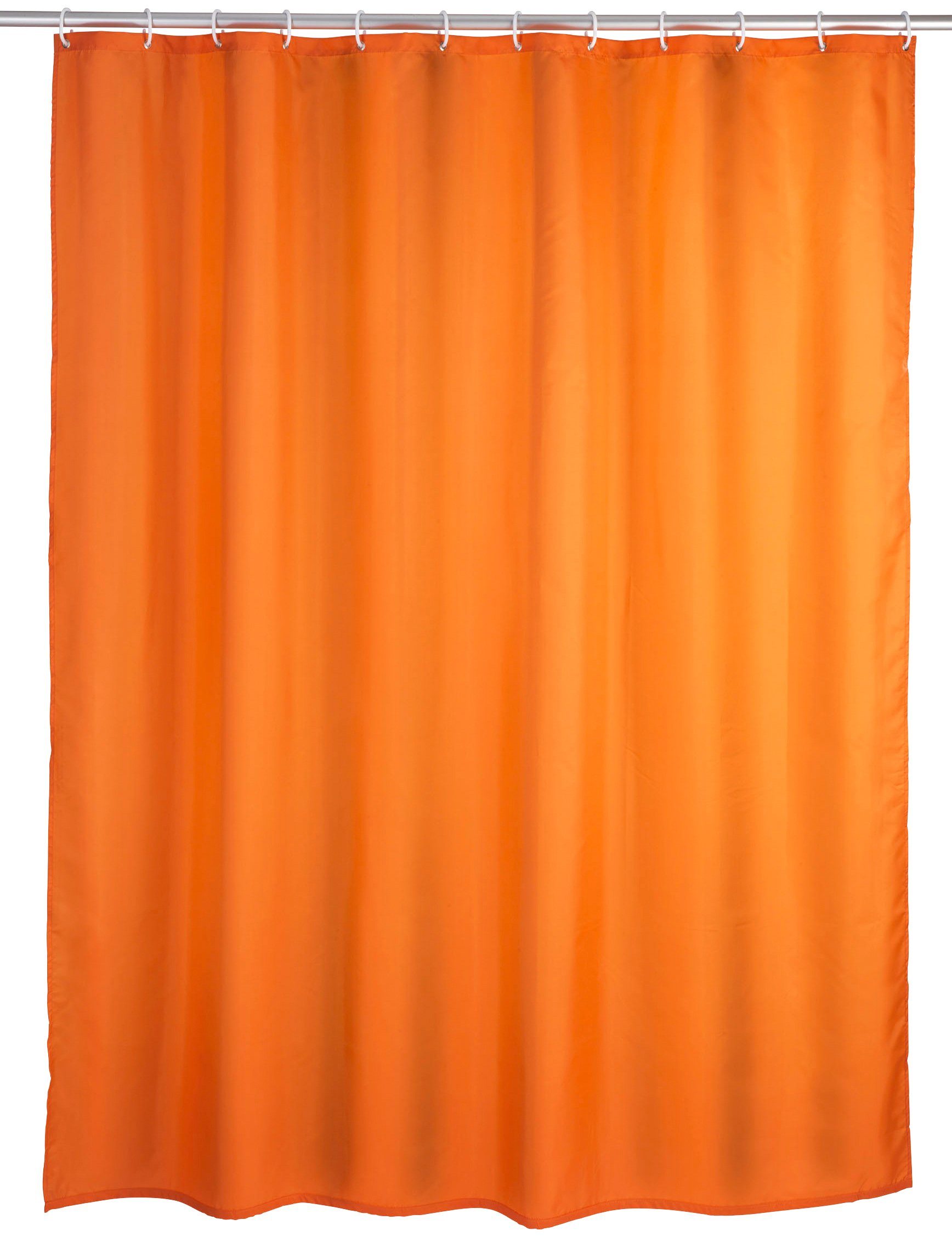 WENKO Duschvorhang Uni Orange Breite 180 cm, Höhe 200 cm, waschbar