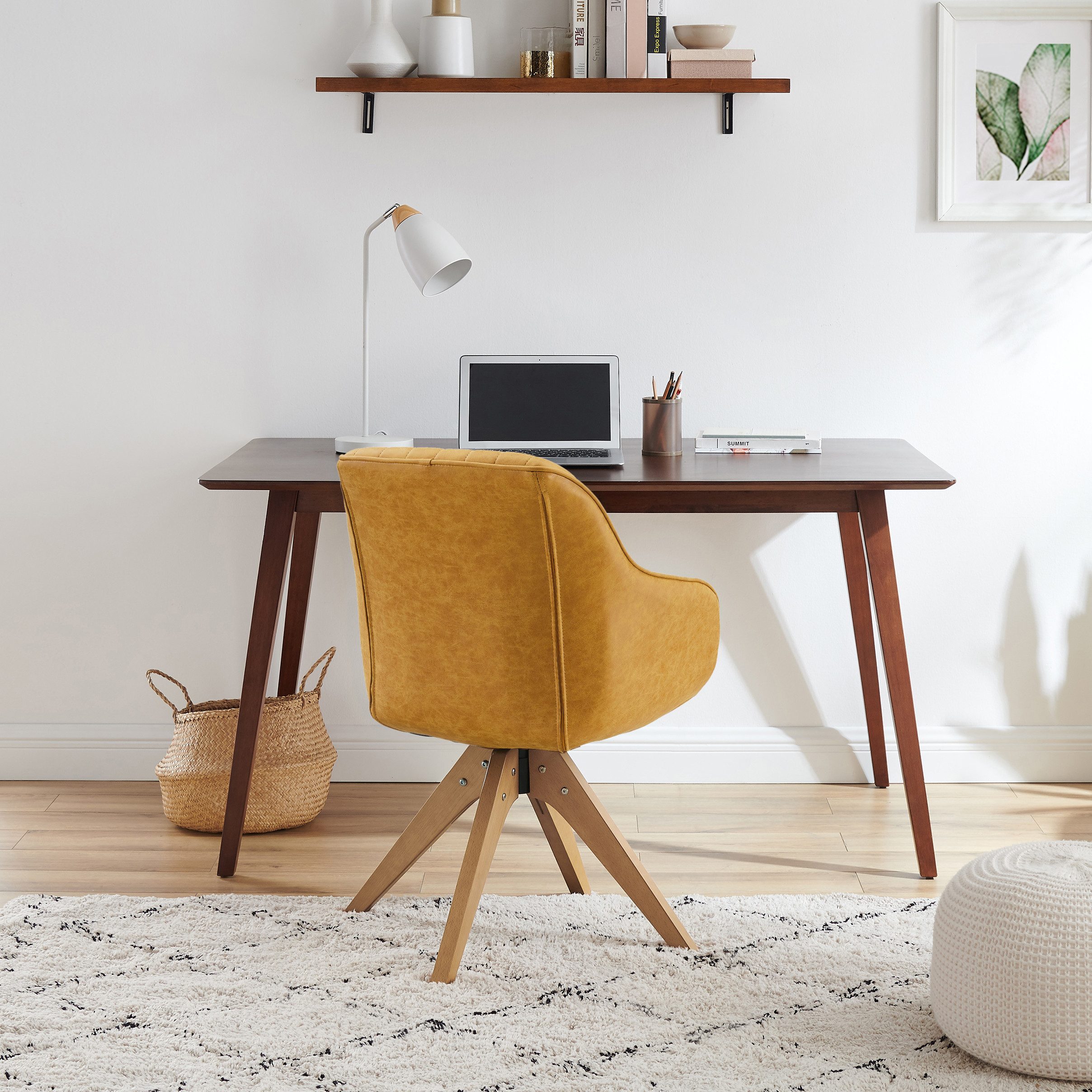 Art Leon Esszimmerstuhl CC001 (Esszimmerstühle Drehbar Baumwollleinenstuhl Polsterstuhl mit Armlehnen Eichenholzbeine Farbe in Grau/Blau/Beige), 360 Grad Drehbar Schreibstuhl Sitzfläche 43x42cm 1 Stück Küchestuhl