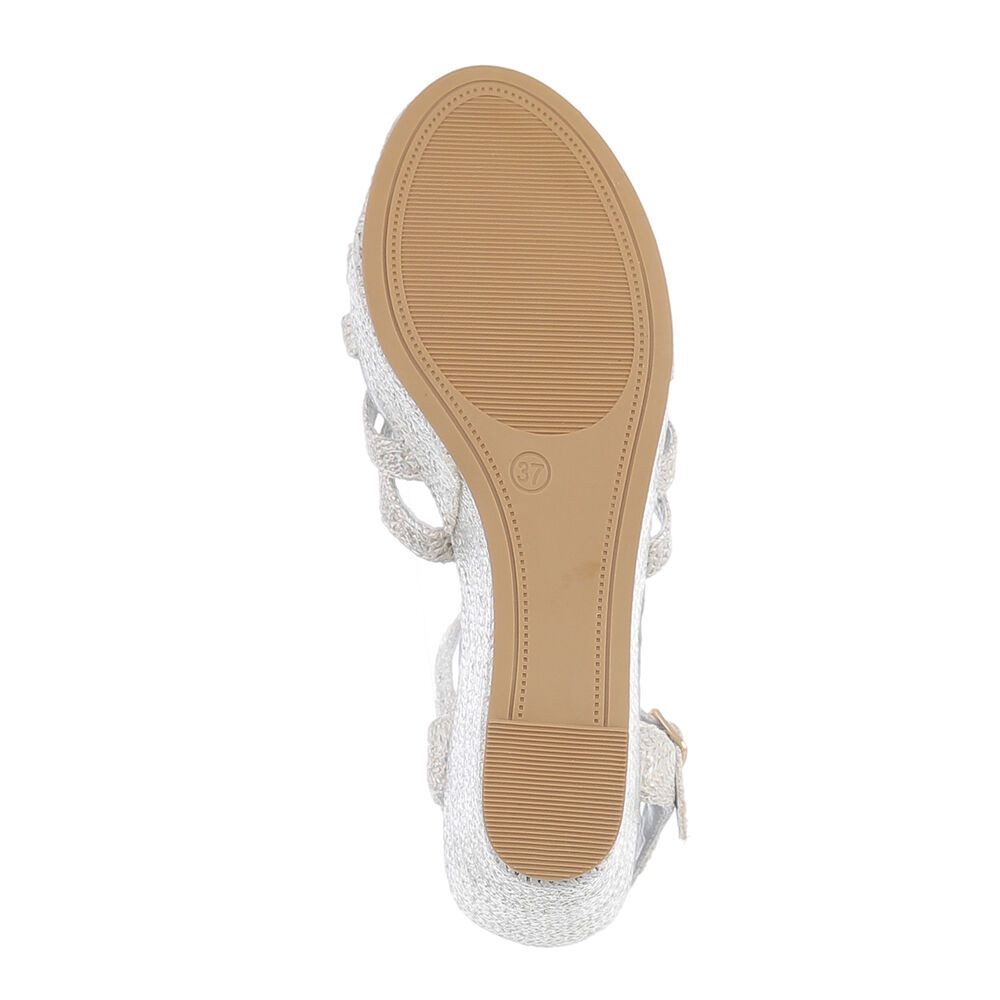 Ital-Design Damen Freizeit Plateausandaletten (86706458) Keilabsatz/Wedge Keilsandaletten in Silber