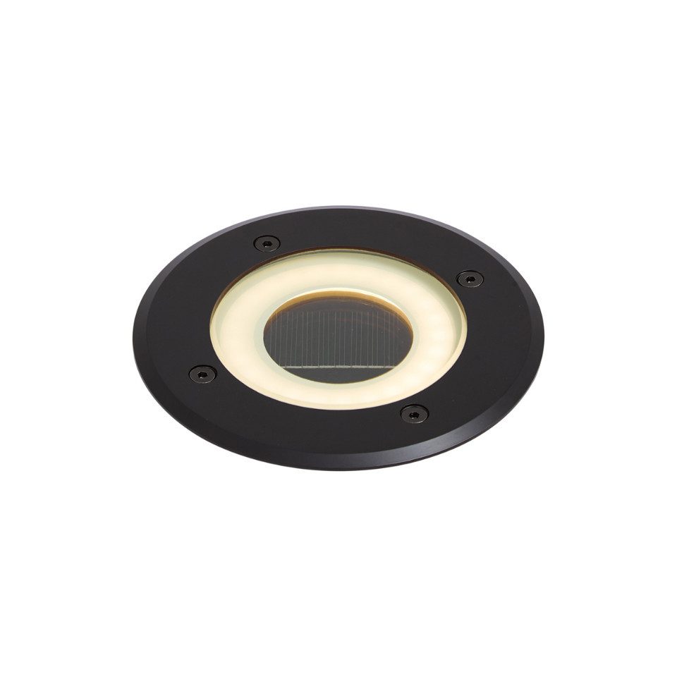 Qazqa LED Solarleuchte Solyx, LED fest integriert, Extra-Warmweiß, QAZQA Solar­leuchte, integrated, Schwarz, Aluminium, Modern