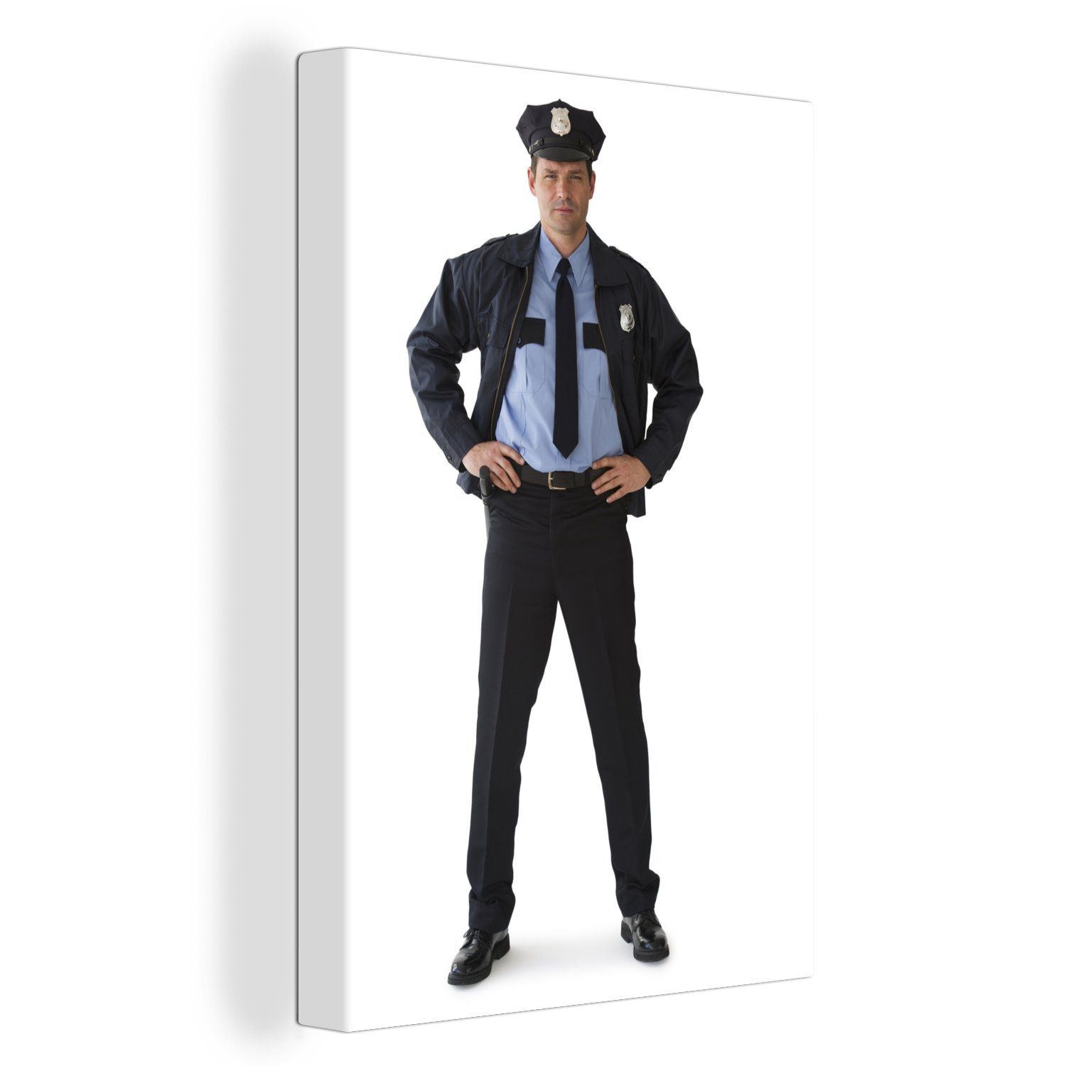 Leinwandbild bespannt Polizisten, Leinwandbild Gemälde, inkl. Zackenaufhänger, Porträt St), eines cm (1 fertig OneMillionCanvasses® 20x30