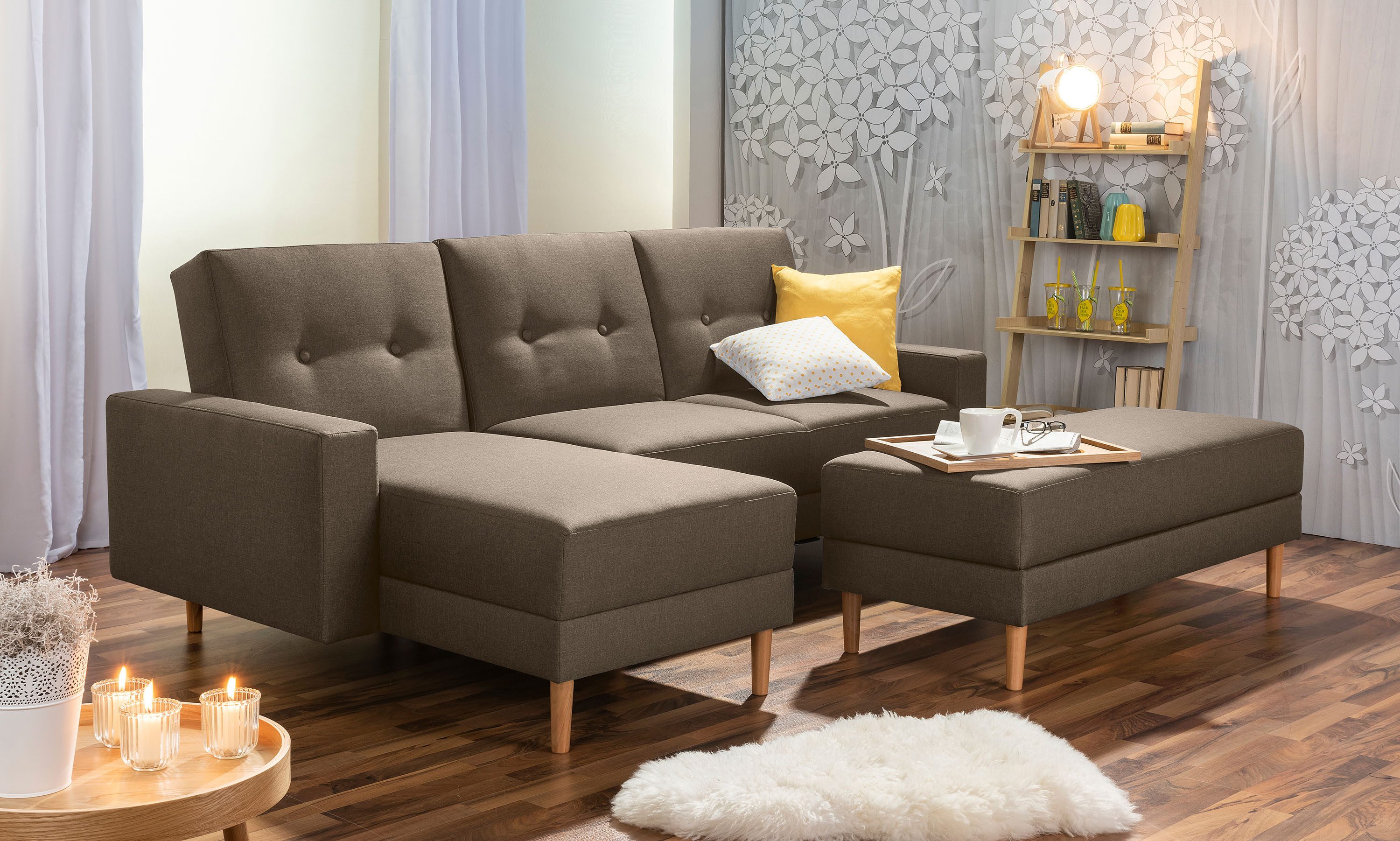Max Winzer® Ecksofa Just Cool, Funktionssofa mit Hocker