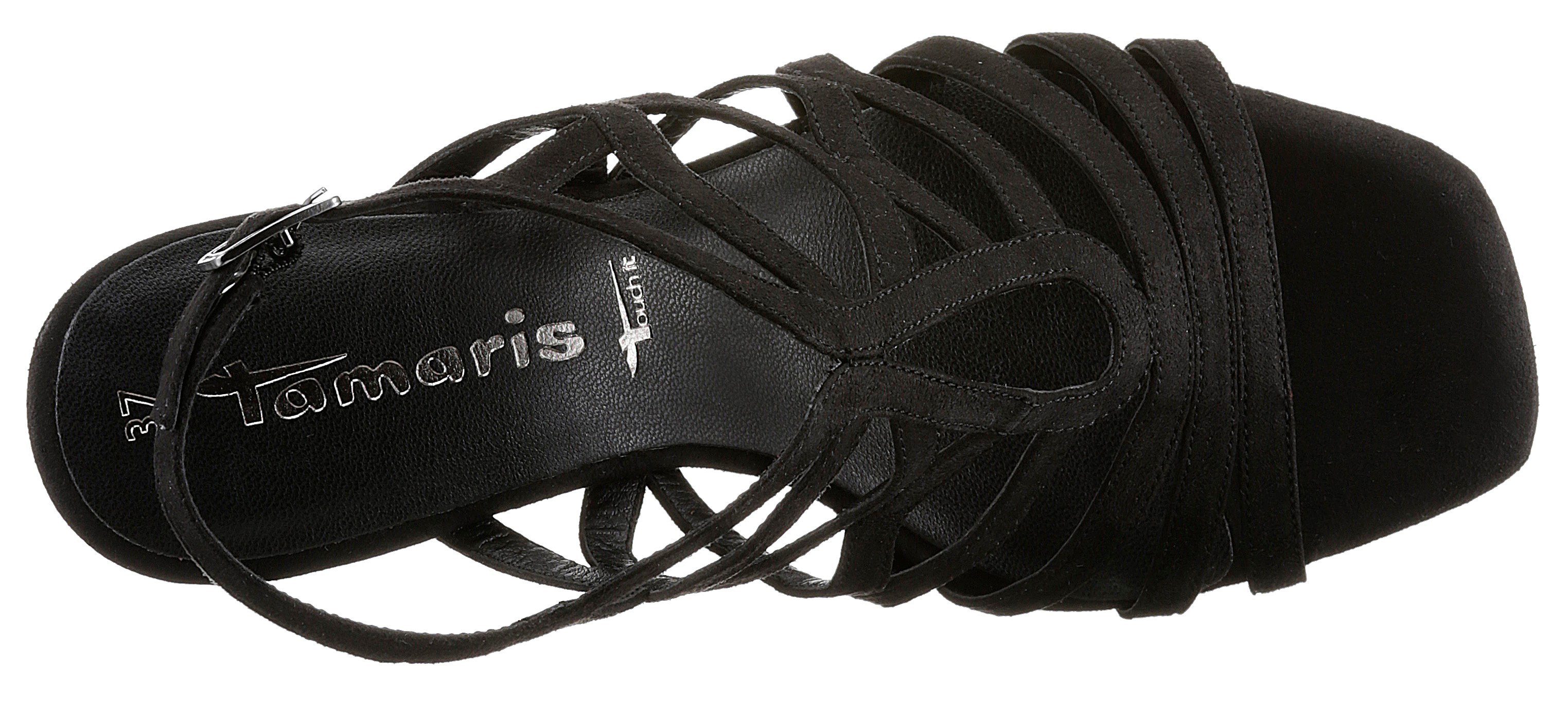 Karreeform modischer Tamaris schwarz High-Heel-Sandalette mit