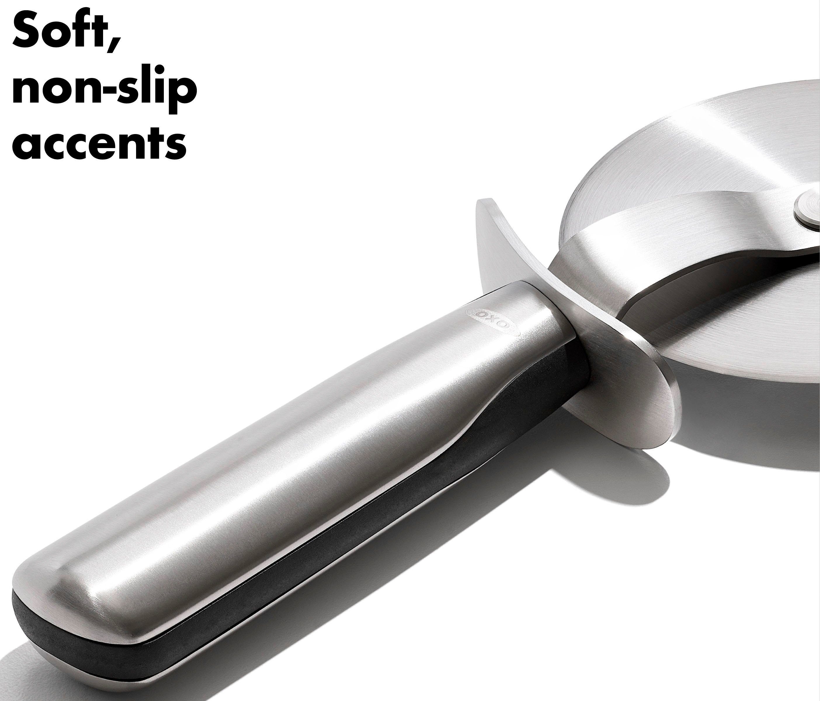 OXO SteeL Pizzaschneider, Edelstahl, Soft-Touch-Griff
