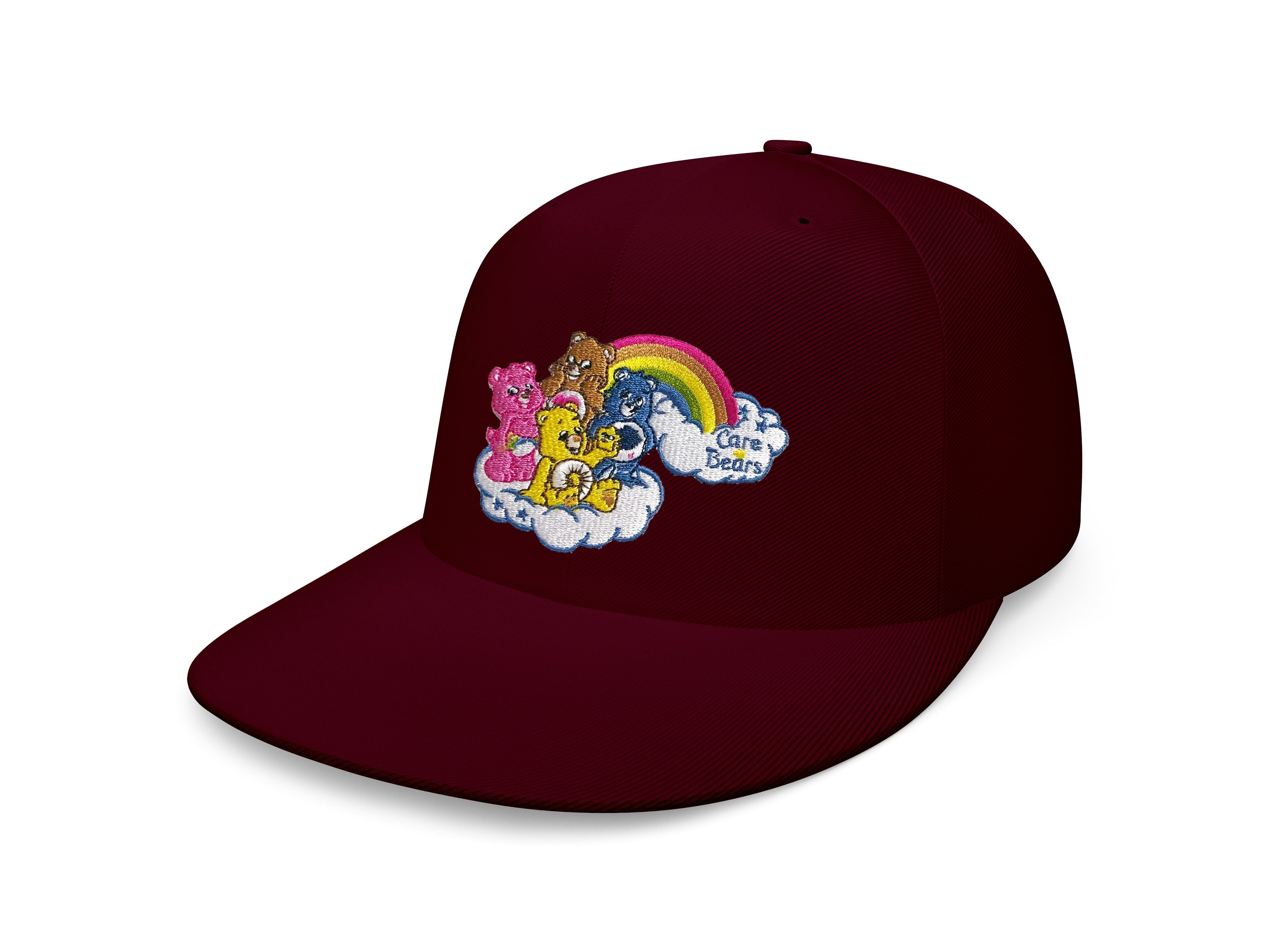 Blondie & Brownie Snapback Cap Unisex Erwachsene Glücksbärchis Care Bears Stick Patch Burgund