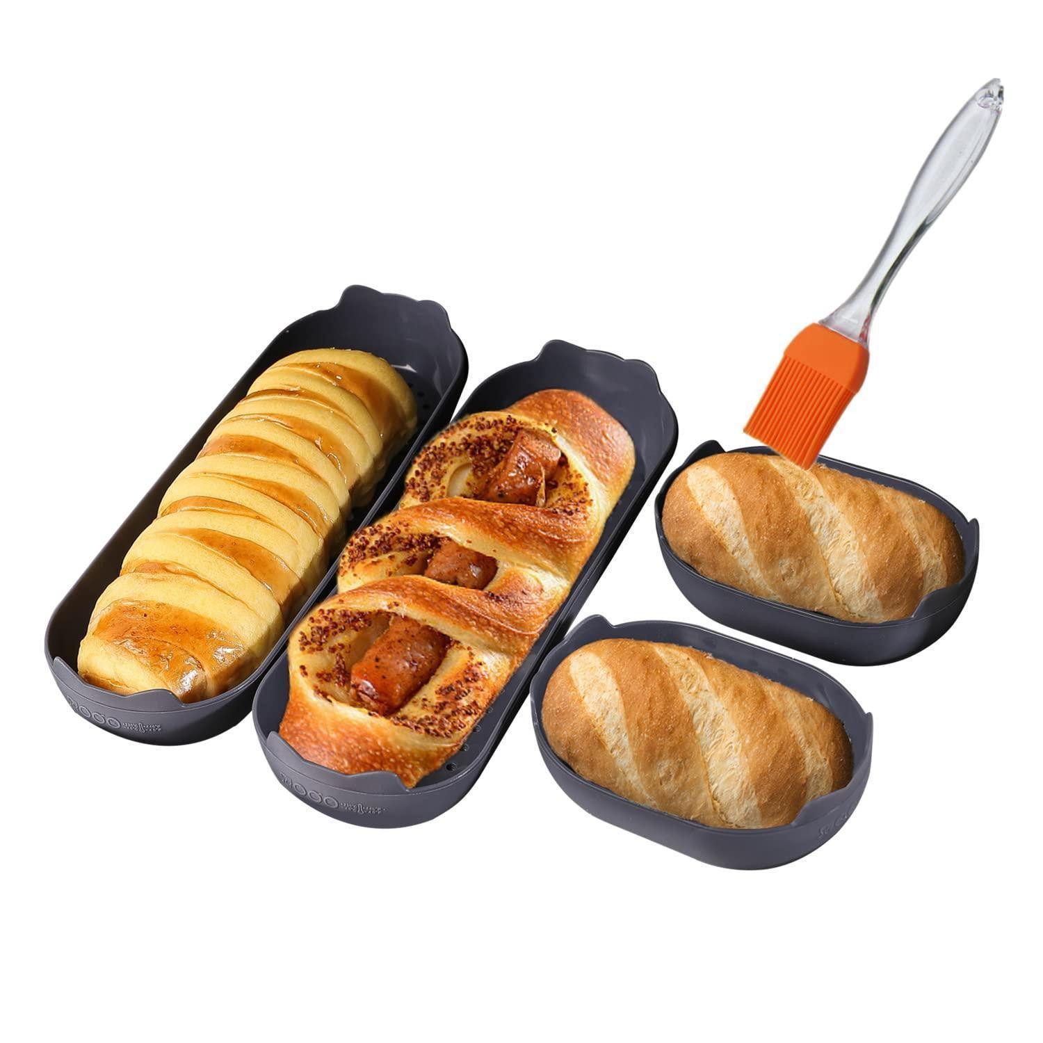LuxusKollektion Brotbackform Baguette-Backform Set 4tlg. Antihaft Perforiert