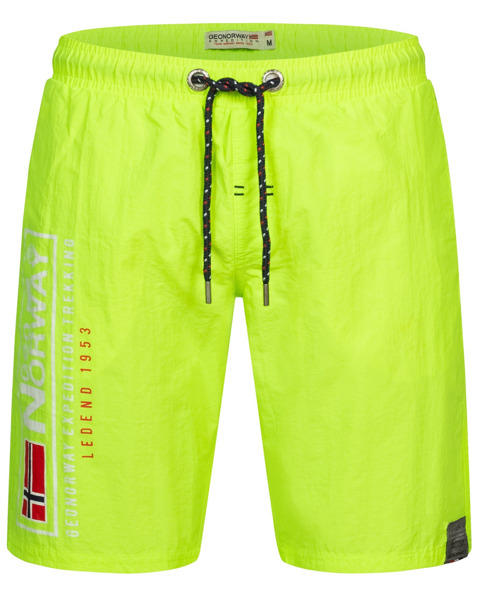 Geographical Norway Badeshorts Herren Bade Hose Bade Shorts Schwimm Shorts Sommer Lang Bermuda Beach lemon