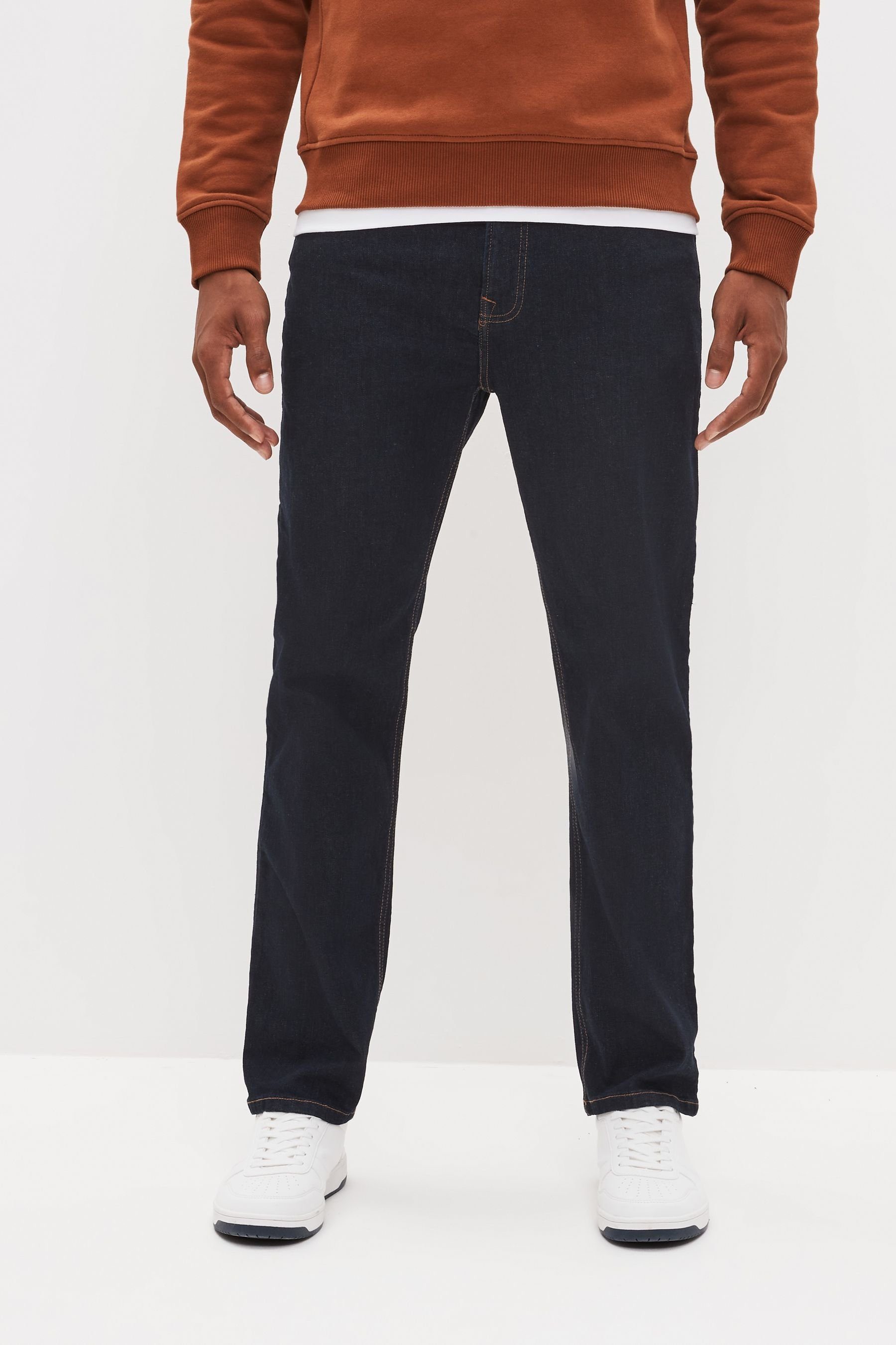 Next Straight-Jeans Straight Fit Stretch-Jeans (1-tlg) Mid Ink Blue