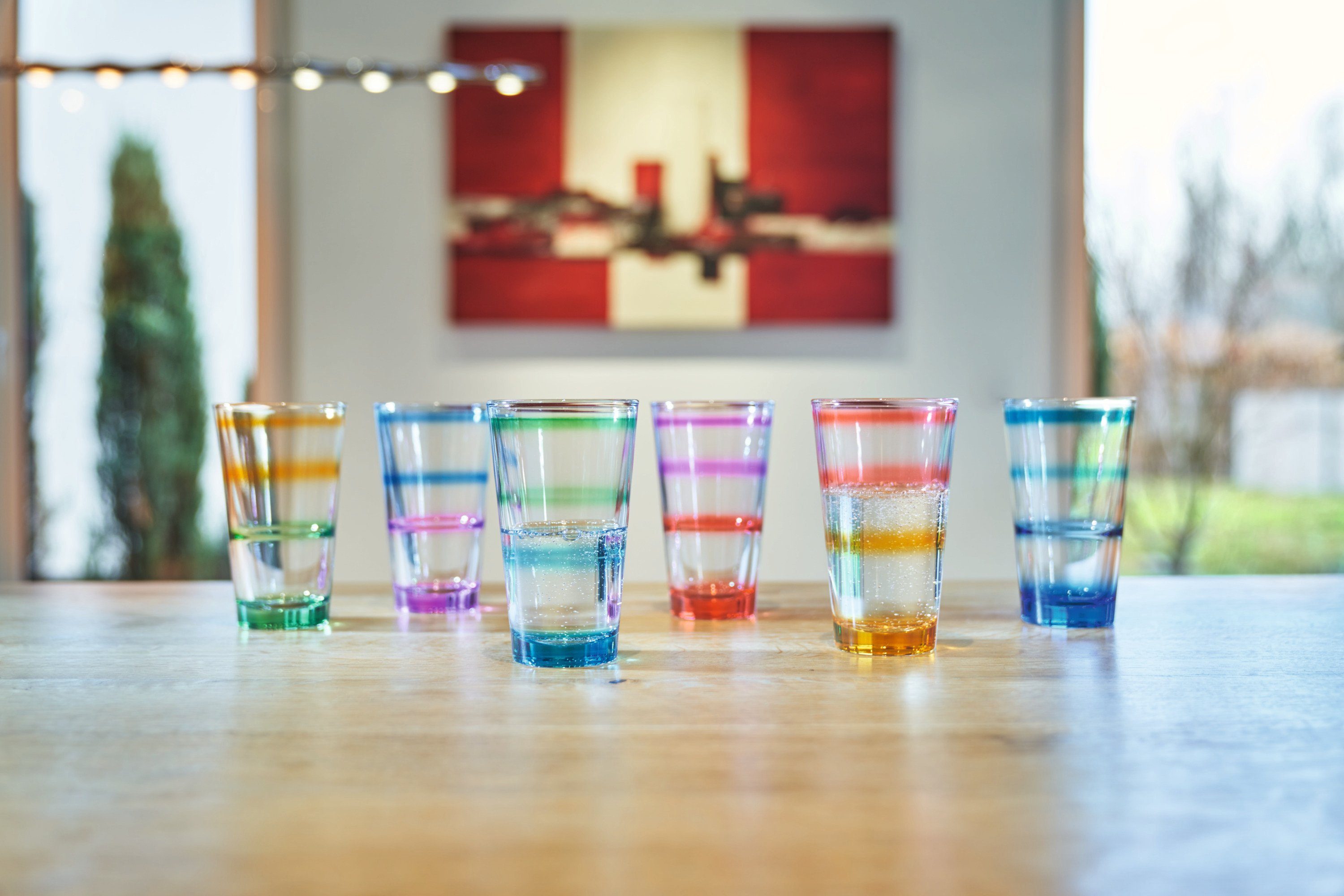 Buntglas, Glas aus Glas ml., grün, Glas der 330 LEONARDO Füllmenge LEONARDO Serie Rainbow,