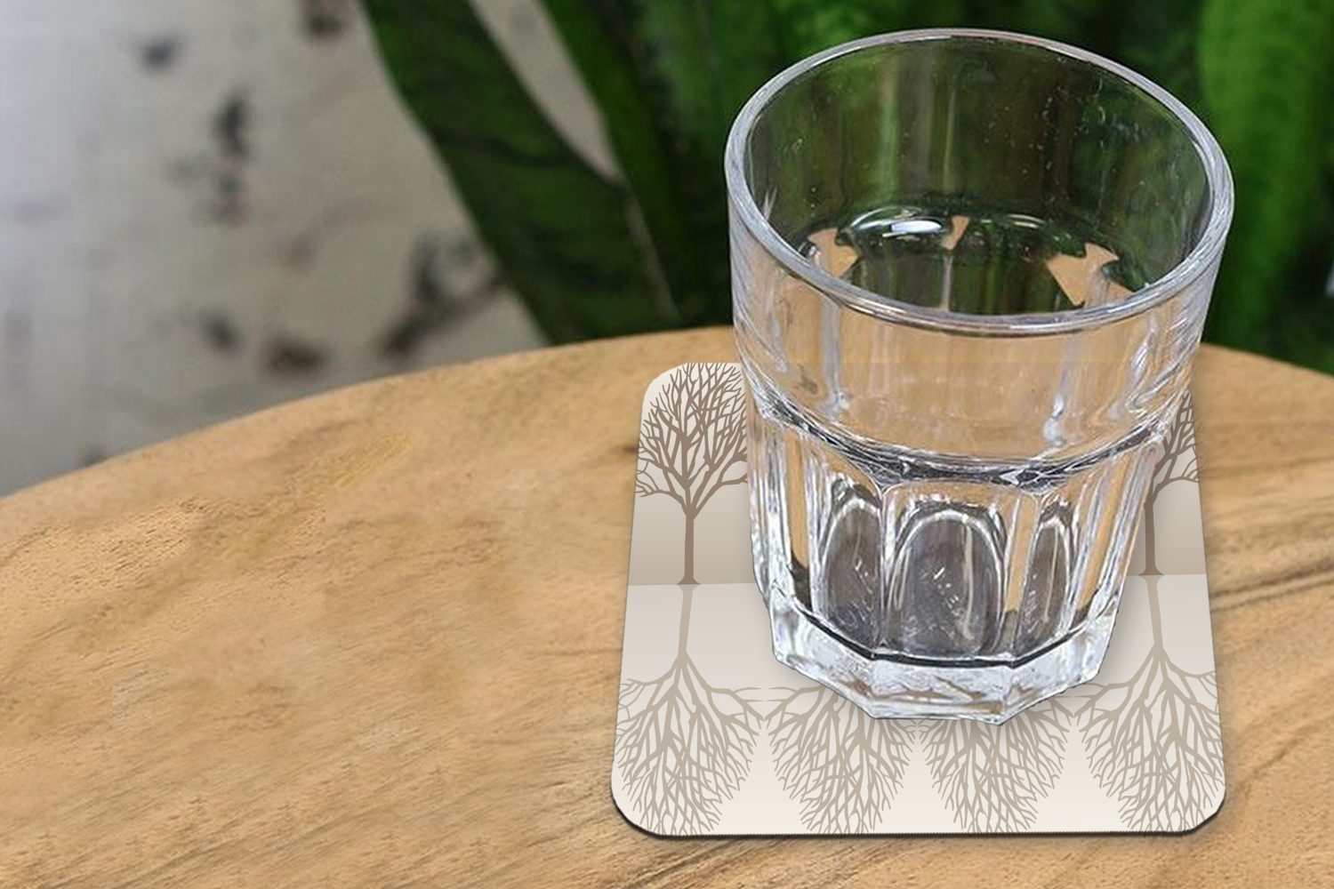 MuchoWow Glasuntersetzer - Tischuntersetzer, Design Untersetzer, Korkuntersetzer, Wald, 6-tlg., Glasuntersetzer, für Tasse Bäume - Zubehör Gläser