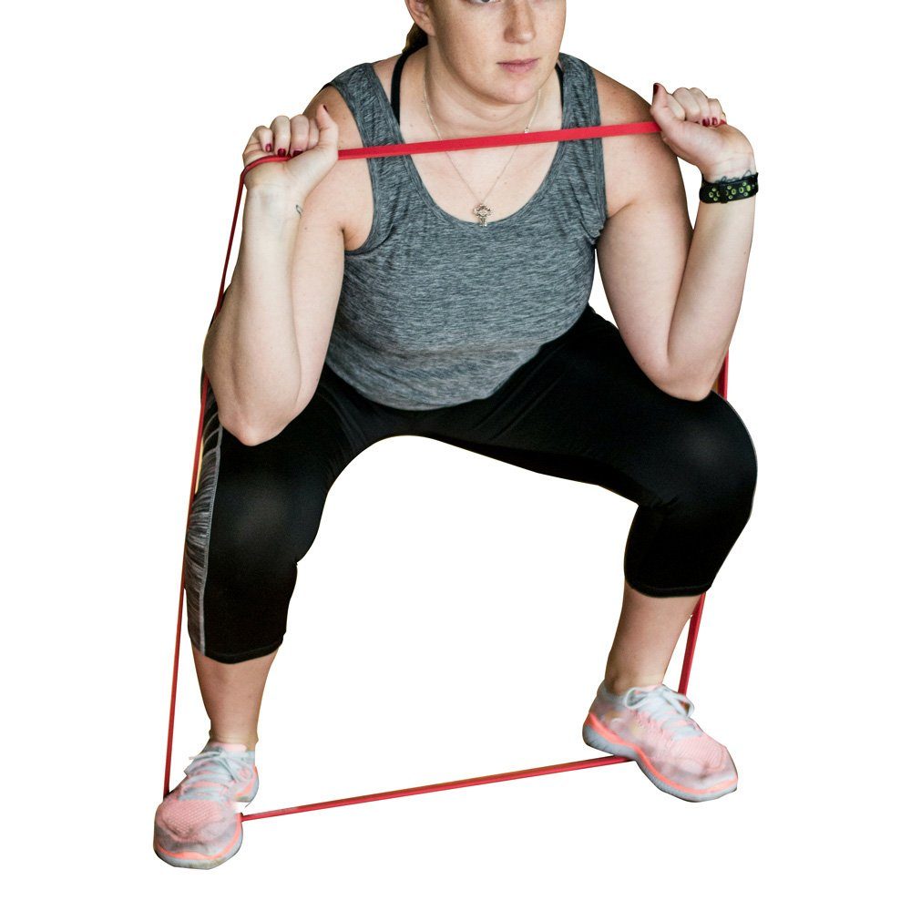Fitnessband Trainingsband und 1St.: Naturlatex Unterstützung Widerstand Croch Klimmzughilfe Rot aus für 5-15KG Set,