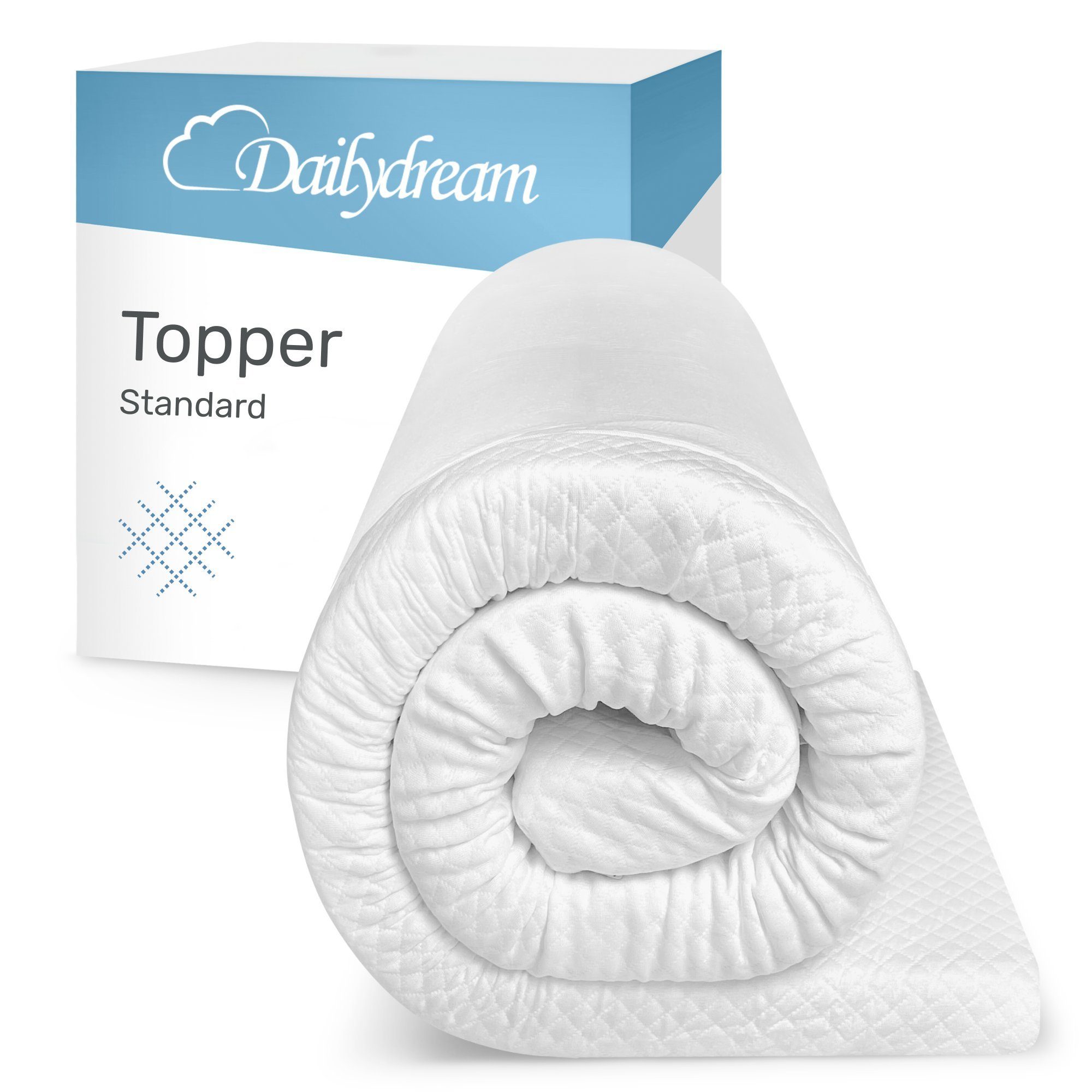 Dailydream, Topper mit Memory Foam von, Viscoschaum, (mit unterschiedlichen Bezugs-Editionen, "Aloe Vera", "Lavendel", "Clean Ocean" oder "Standard), sorgt für Druckentlastung und einen erholsamen Schlaf