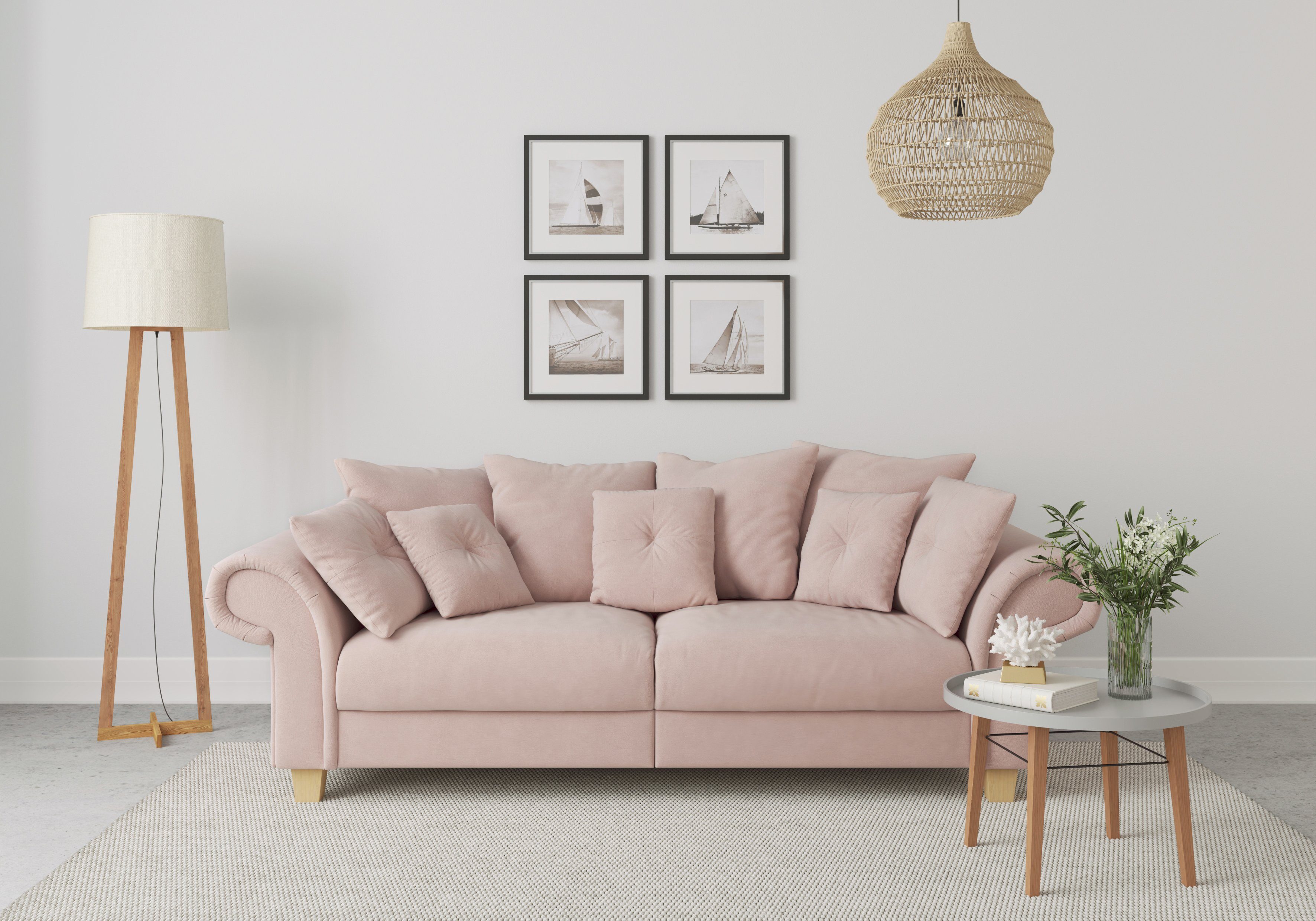 Home affaire Big-Sofa Queenie Megasofa, 2 Teile, mit weichem Sitzkomfort und zeitlosem Design, viele kuschelige Kissen