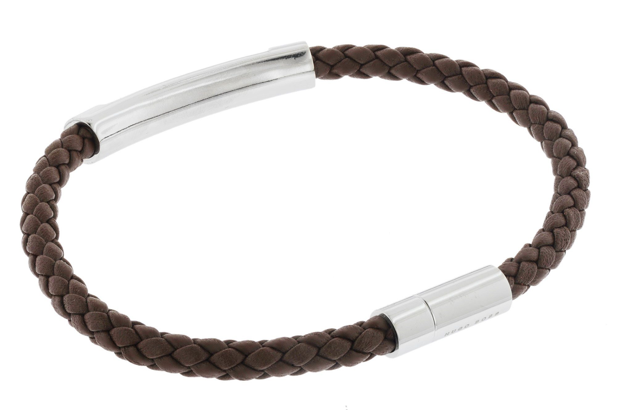 BOSS Edelstahlarmband Herren-Leder Braun Benni