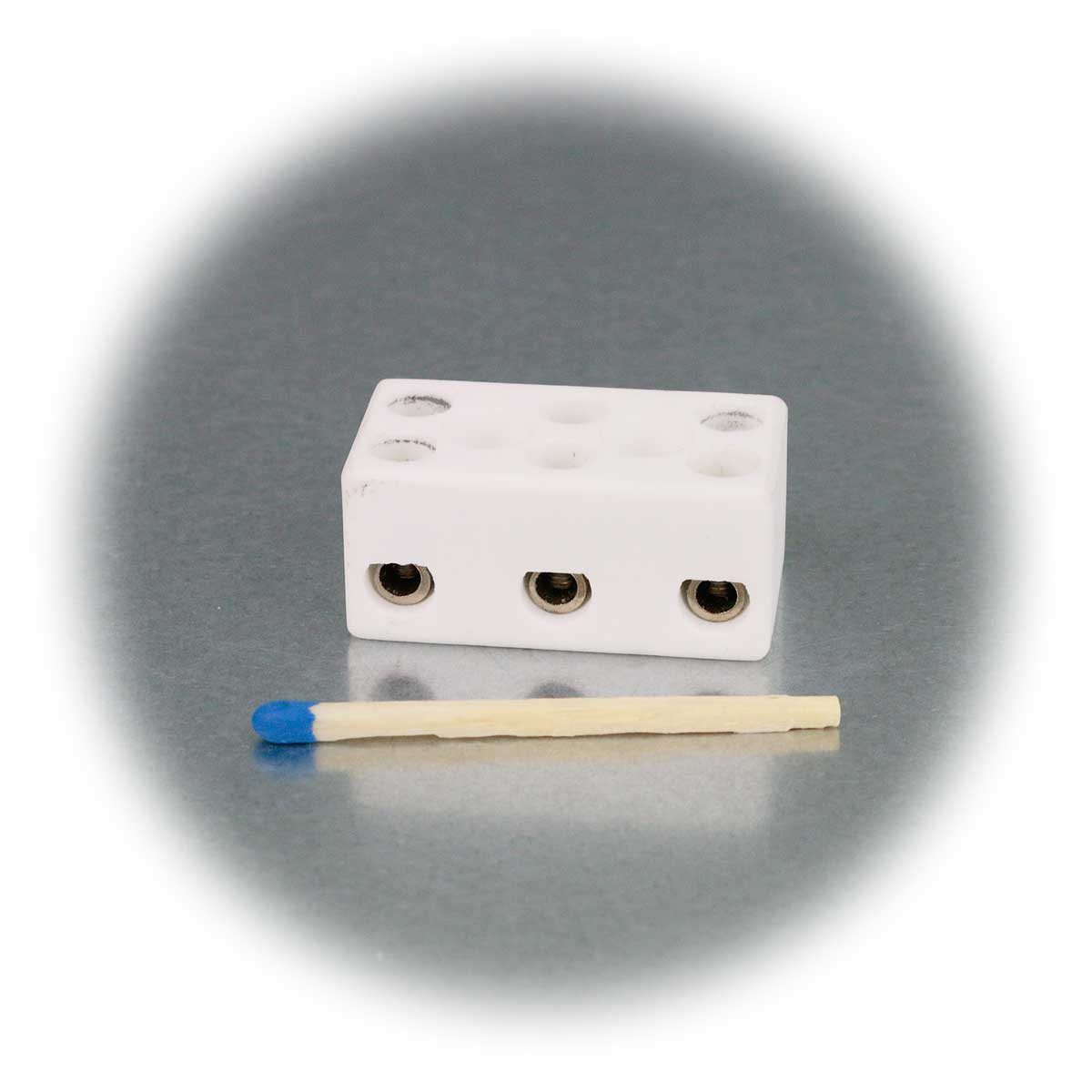 Sintron Lüsterklemme Porzellan Lüsterklemme, 3-Fach, 2,5mm², 15x34x18mm