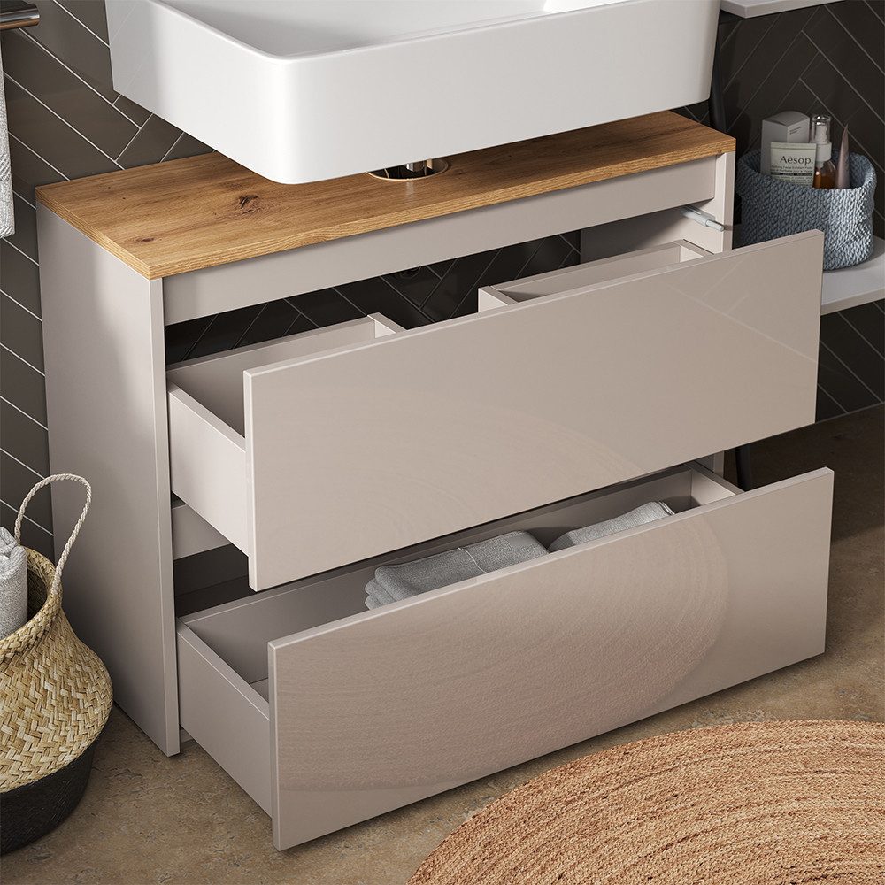 Vicco Waschbeckenunterschrank Majest, Cashmere/Artisan, 80.1 x 62 cm mit 2 günstig online kaufen