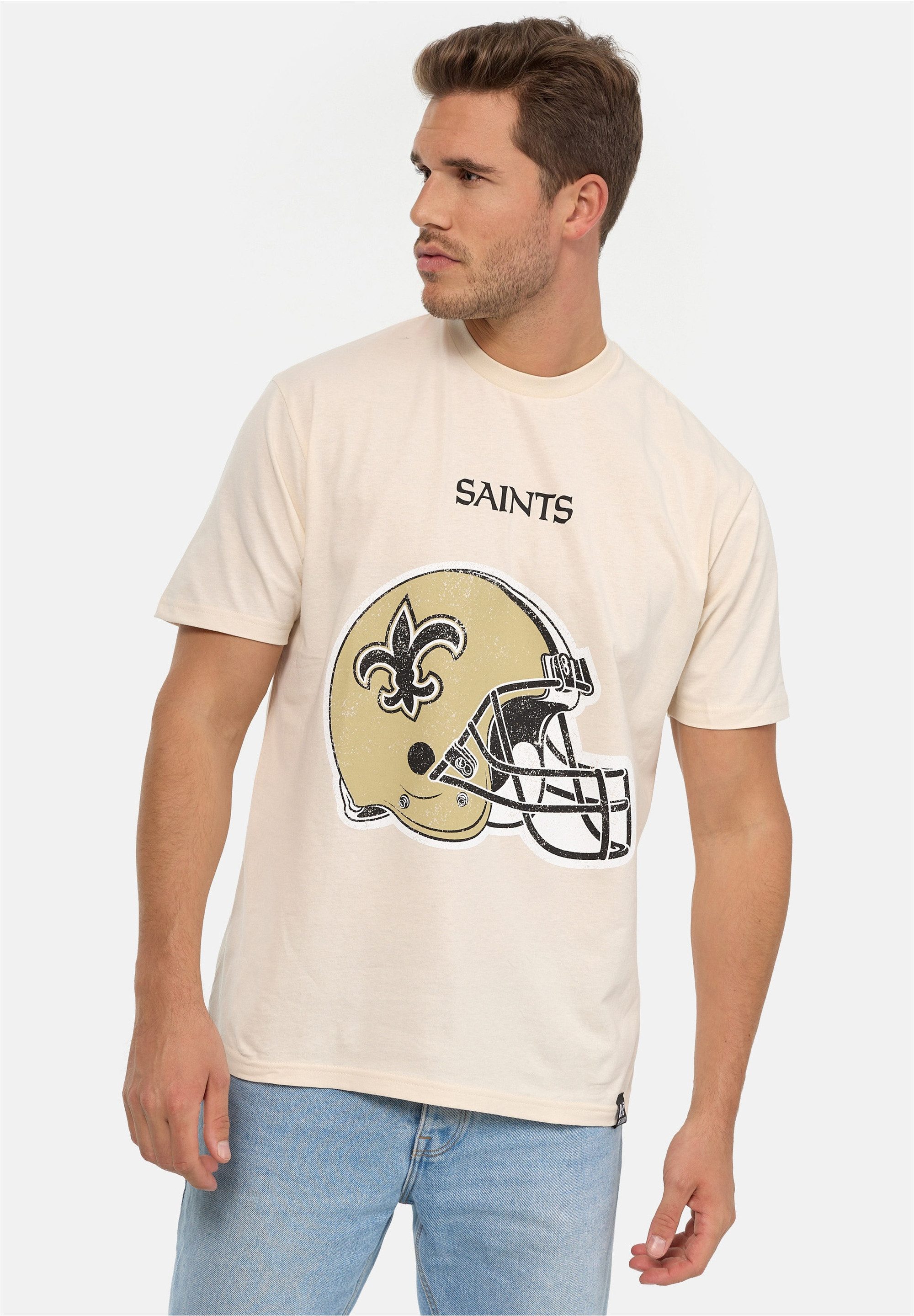 Recovered T-Shirt NFL Saints Helmet Relaxed (1-tlg) für alle Fans der New Orleans Saints
