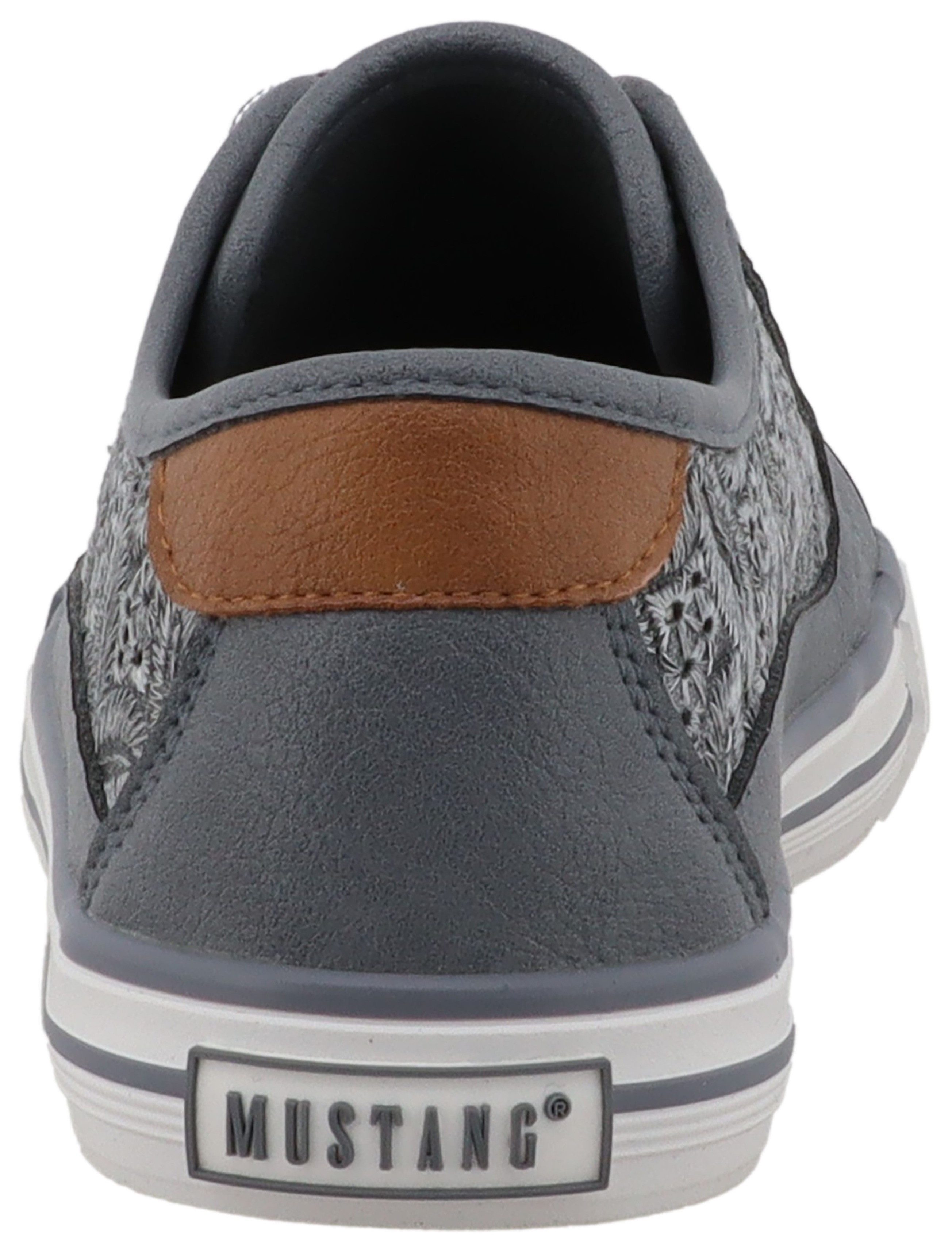Mustang Shoes Gaspare Sneaker Freizeitschuh, Schnürschuh, Halbschuh mit Blüten-Stickerei
