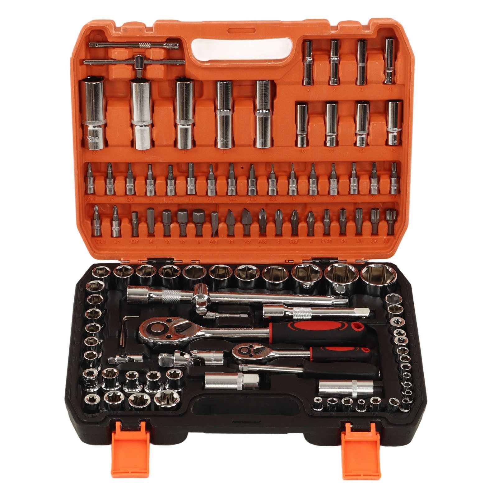 GARRYFIZH Werkzeugset Steckschlüsselsatz 108-teilig Knarrenkasten 1/4" 1/2" Kfz Werkzeug, (set), Profi Ratschenkasten aus Cr-V für Auto-Reparatur & Heimwerker