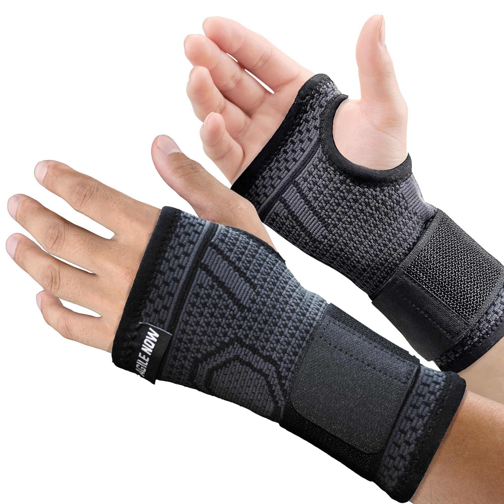 AGILE NOW Handgelenkbandage Basic, leichte Unterstützung bei Sport oder Alltag (Ideal für Sport & Alltag, Angenehm zu tragen, hautfreundlich & langlebig), Atmungsaktives & weiches Material, Handgelenk Bandage