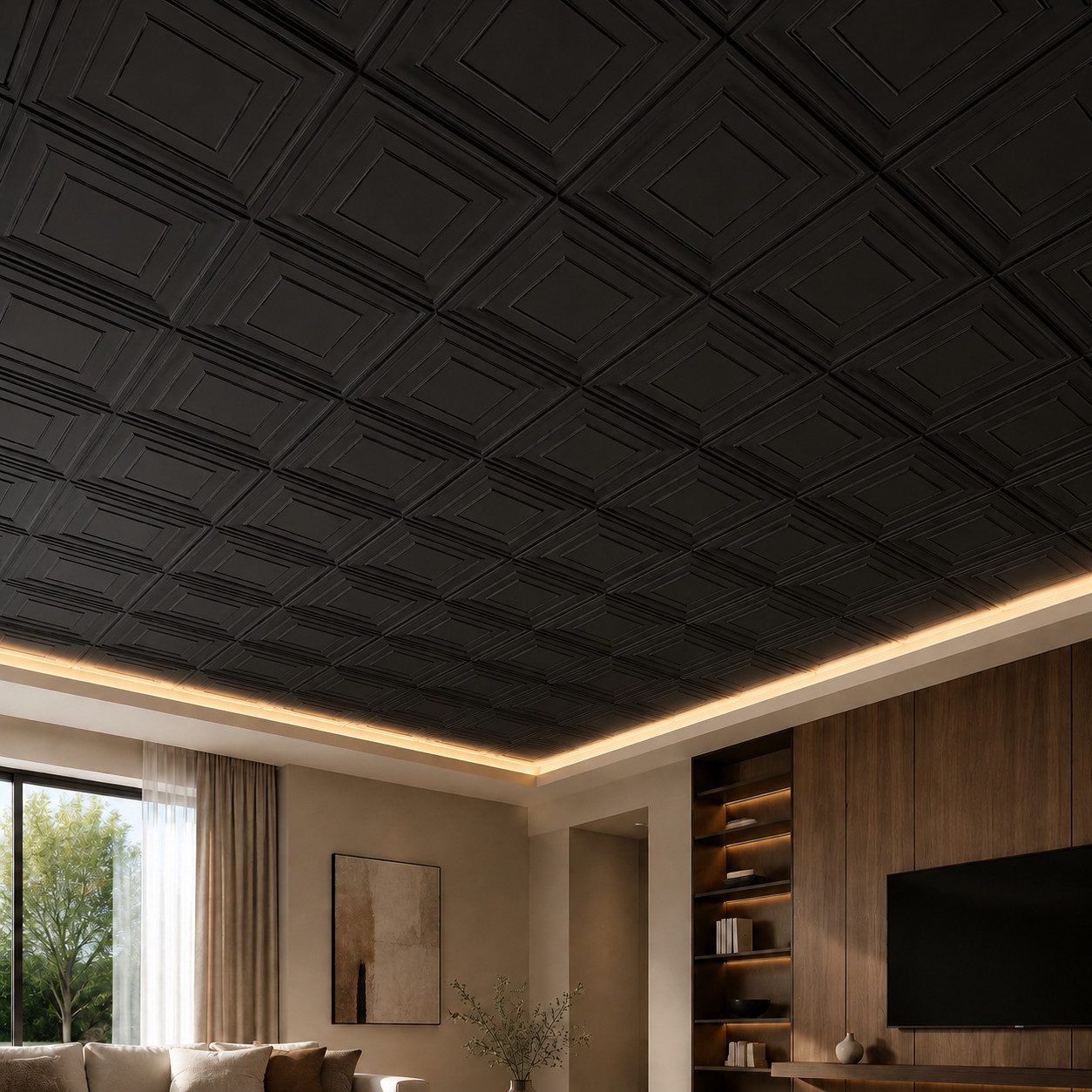 IKHEMalarka 3D Wandpaneel aus Polystyrol Styropor XPS 2m² = 8 Stück, BxL: 50,00x50,00 cm, 0,25 qm, (Platten XPS, Polystyrol Paneele) Paneelen für Decke & Wand – Bild 2 von 5