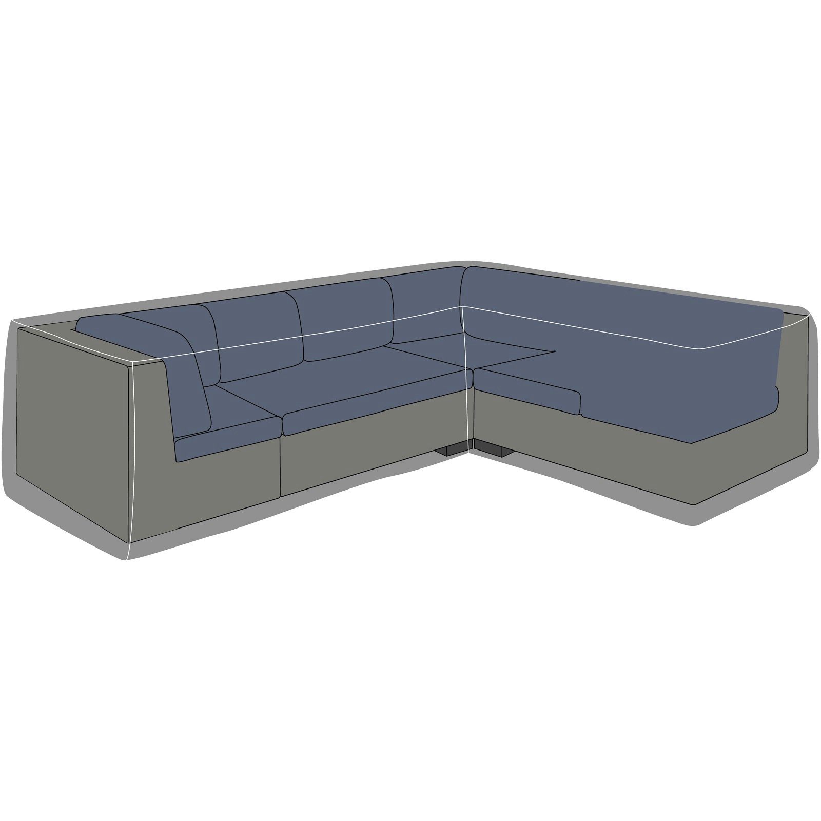 deVries Schutzhaube, PREMIUM EDITION FÜR ECKLOUNGE GRÖSSE L - 255 x 255 x 80 CM