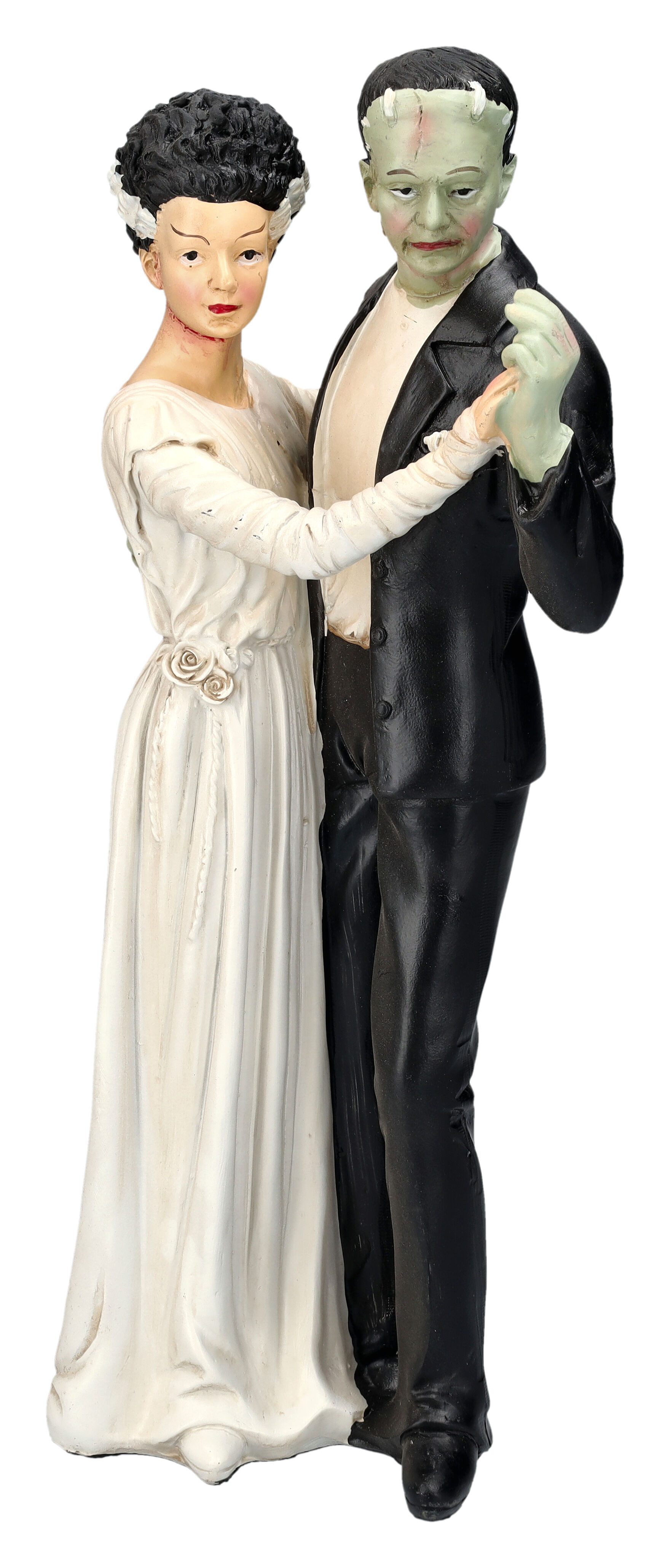 Figuren Shop GmbH Dekofigur Dekofigur - Frankensteins Monster und Braut tanzen Horror Dekoration
