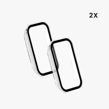 kwmobile Smartwatch-Hülle 2x Hülle für Xiaomi Redmi Smart Band 2, Fullbody Fitnesstracker Glas Cover Case Schutzhülle Set