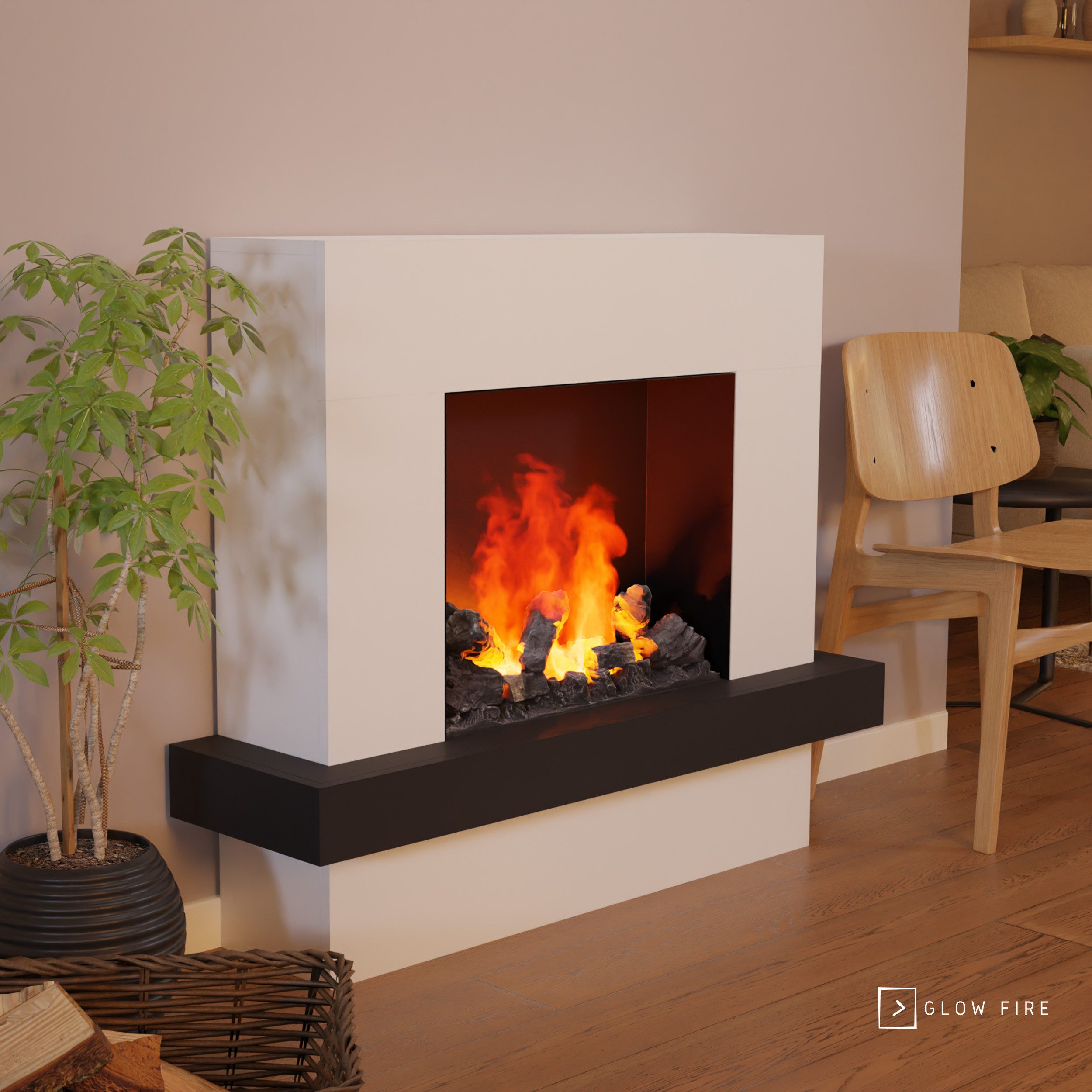 GLOW FIRE Elektrokamin weiß / Grau günstig online kaufen