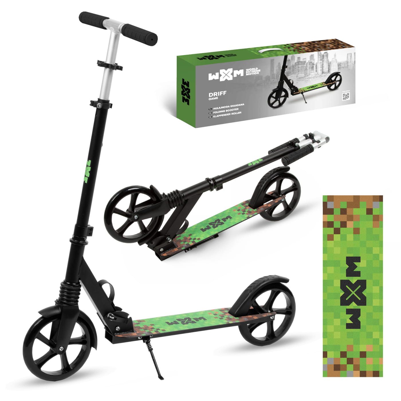 COIL Cityroller Kinderoller, Scooter, Faltbarer, Kinderscooter, Höhenverstellbar, ABEC-7-Lager, Räder mit 20 cm Durchmesser, klappbares Bein, Fußbremse