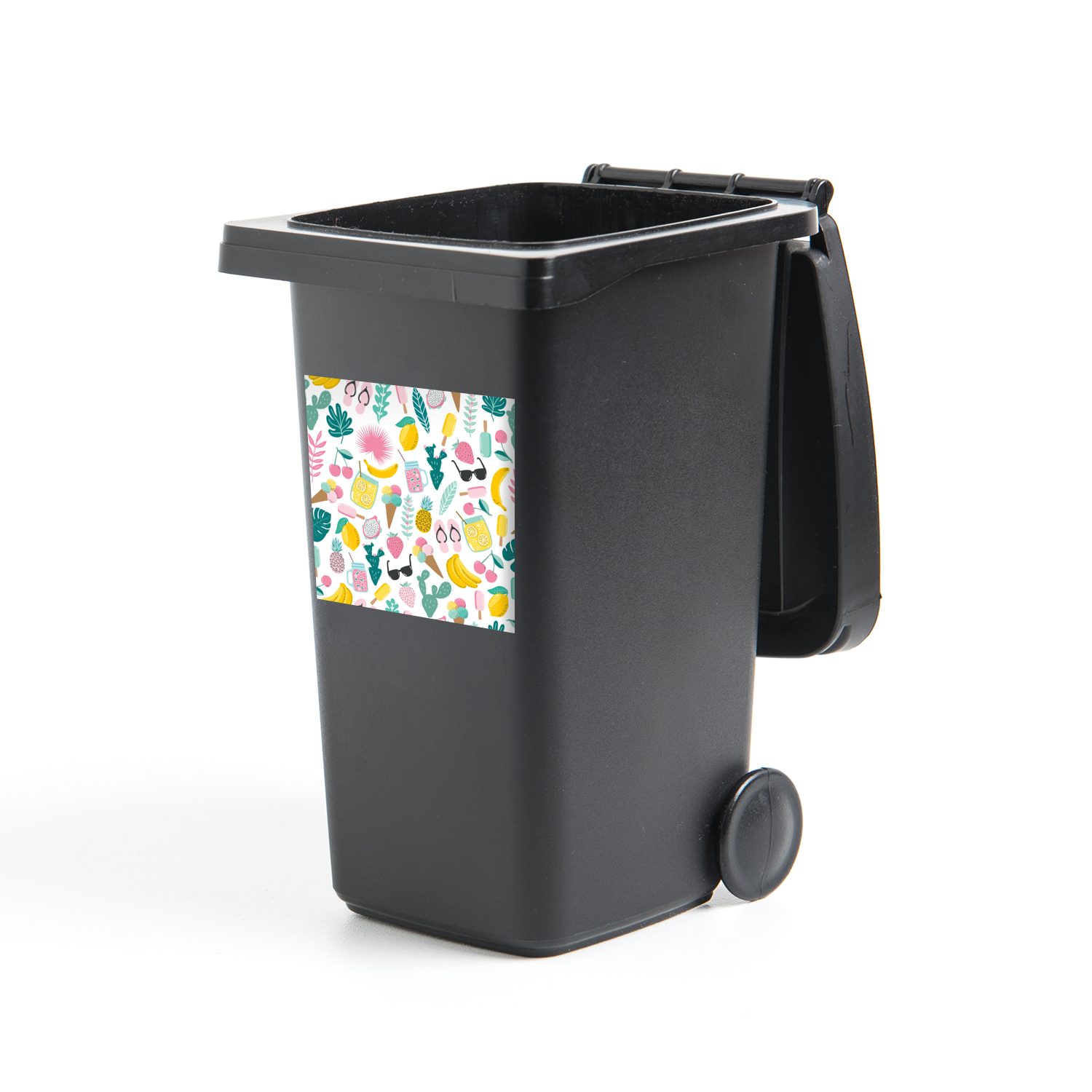 MuchoWow Wandsticker Sommer - Elemente - Muster (1 St), Mülleimer-aufkleber, Mülltonne, Sticker, Container, Abfalbehälter | Wandtattoos