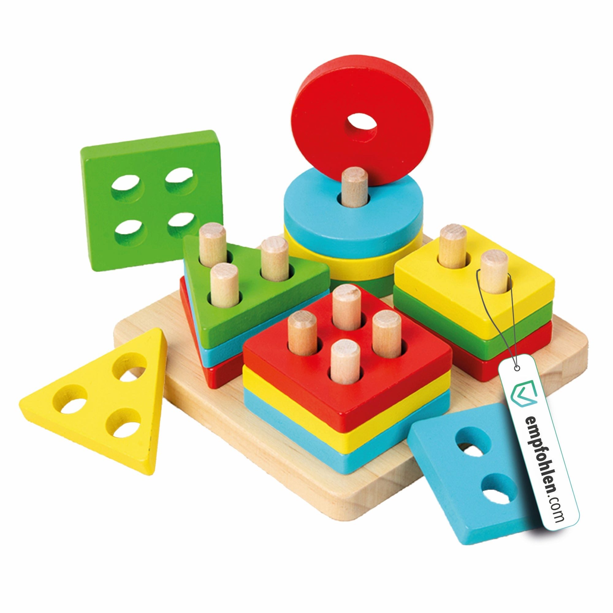 Ludo Lab Steckspielzeug Holzspielzeug Motorik Sortierspielzeug, (17-tlg), Montessori Steckspiel für Kinder Sortierspiel für Farben & Formen