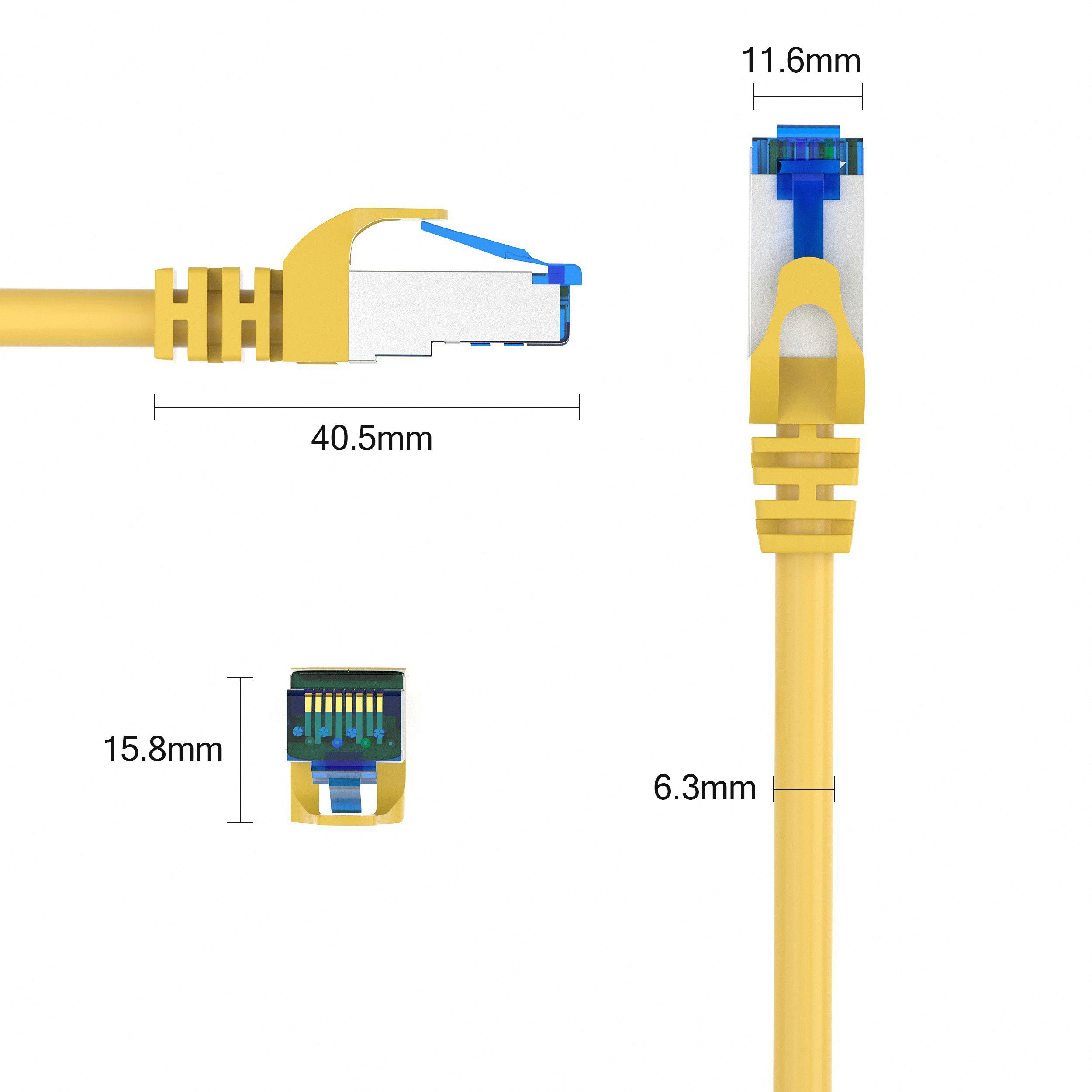 JAMEGA CAT 7 Patchkabel Ethernet RJ45 Netzwerkkabel Rohkabel LAN Kabel LAN-Kabel, CAT.7, RJ-45 Stecker (Ethernet) (25 cm)